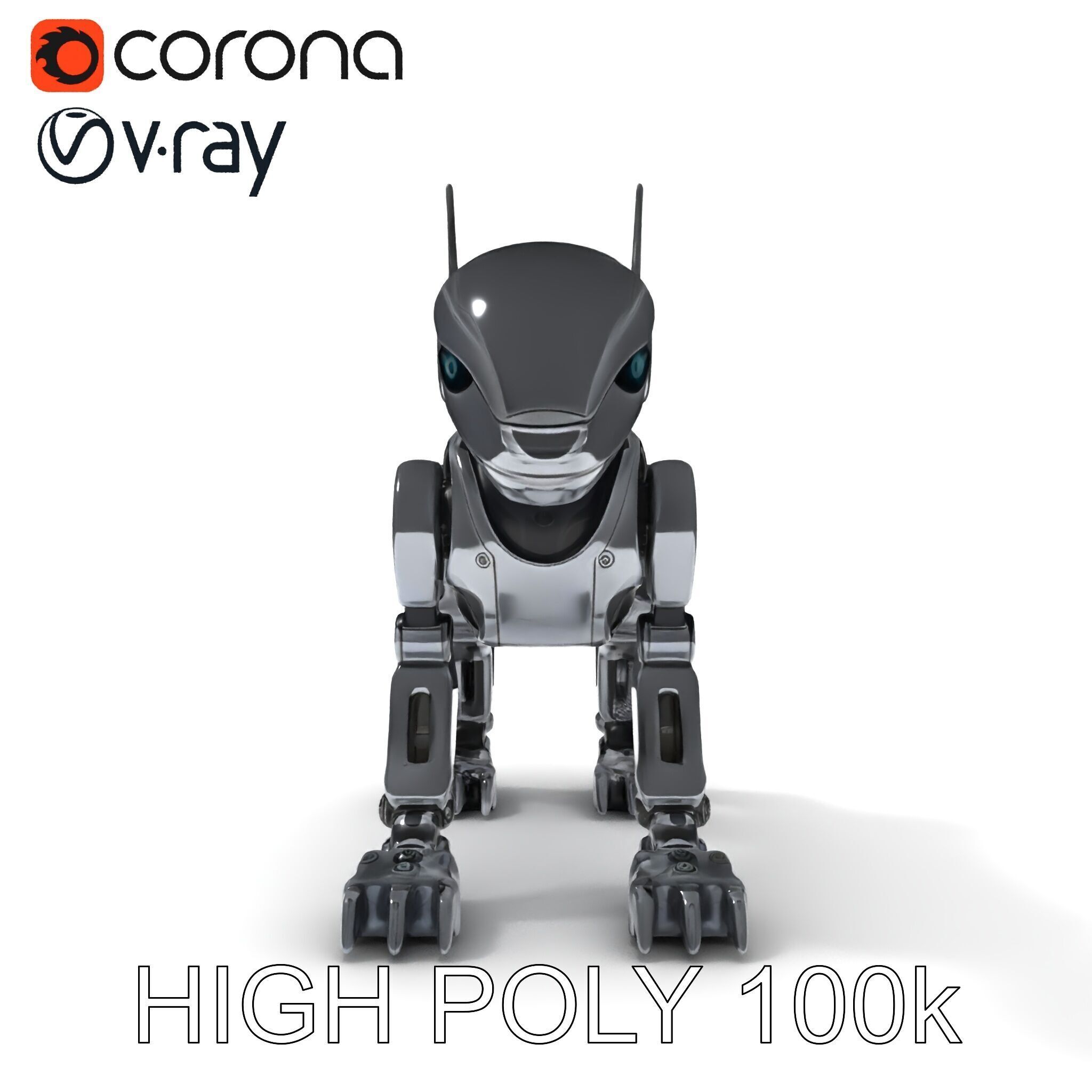 Futuristic Robotic Animal Model Pack for Game and Animation Low-poly 3D model_29