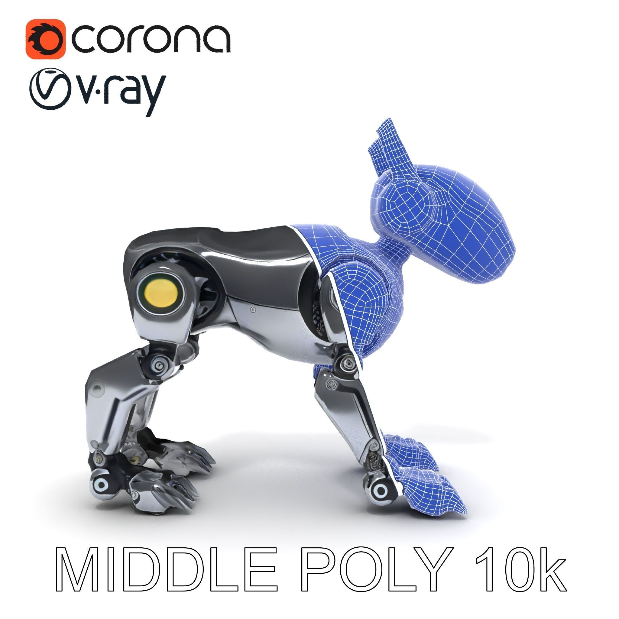 Futuristic Robotic Animal Model Pack for Game and Animation Low-poly 3D model_6