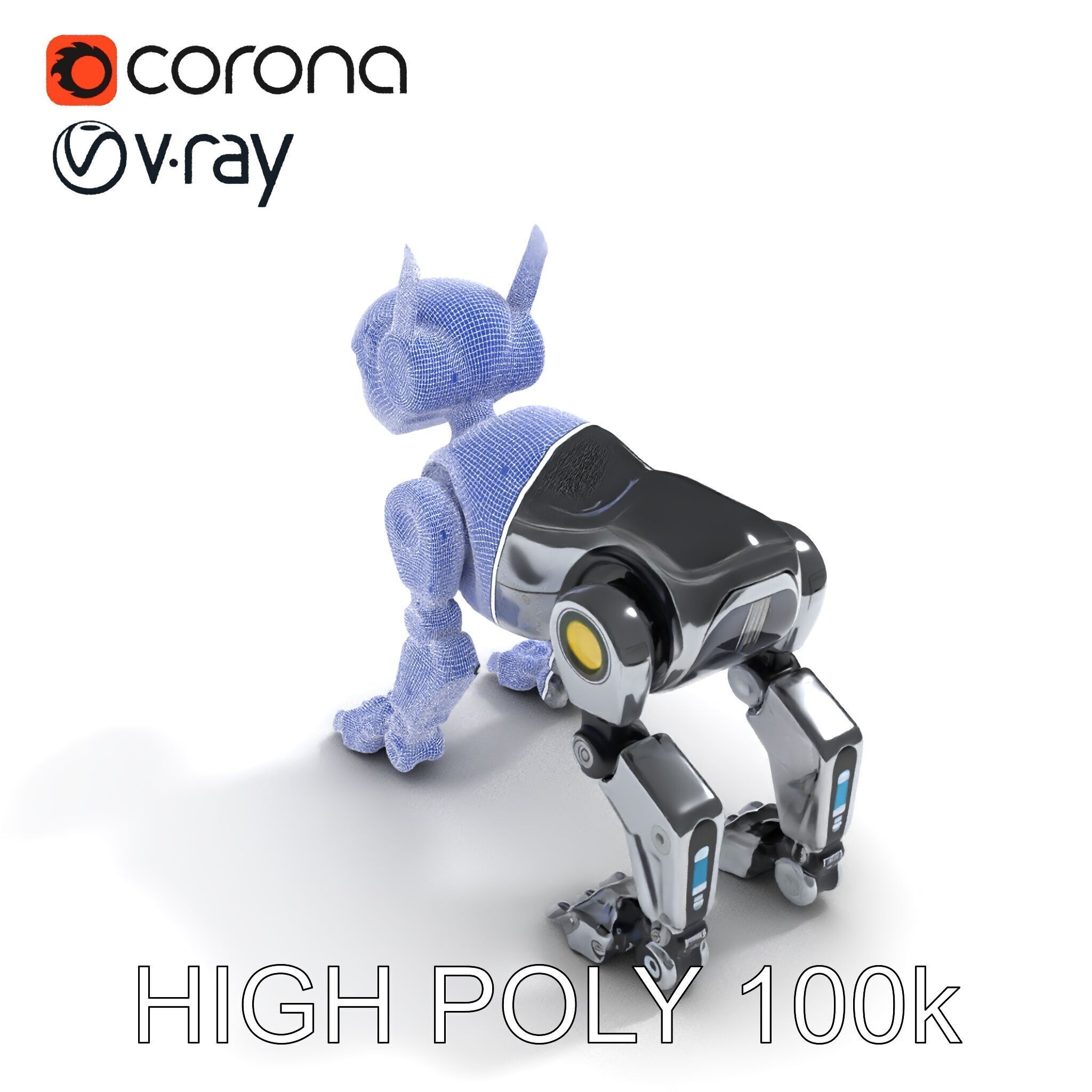 Futuristic Robotic Animal Model Pack for Game and Animation Low-poly 3D model_35
