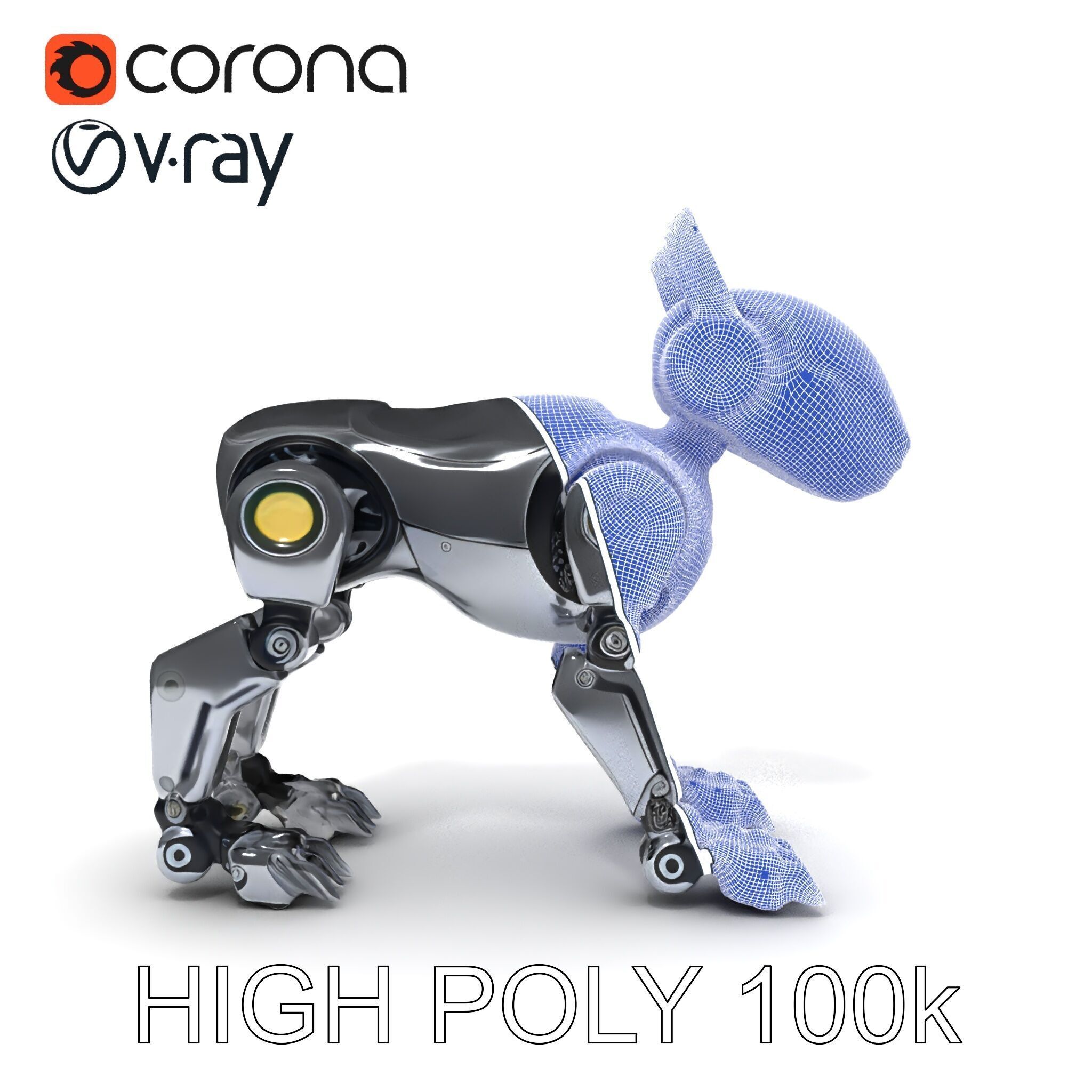 Futuristic Robotic Animal Model Pack for Game and Animation Low-poly 3D model_26