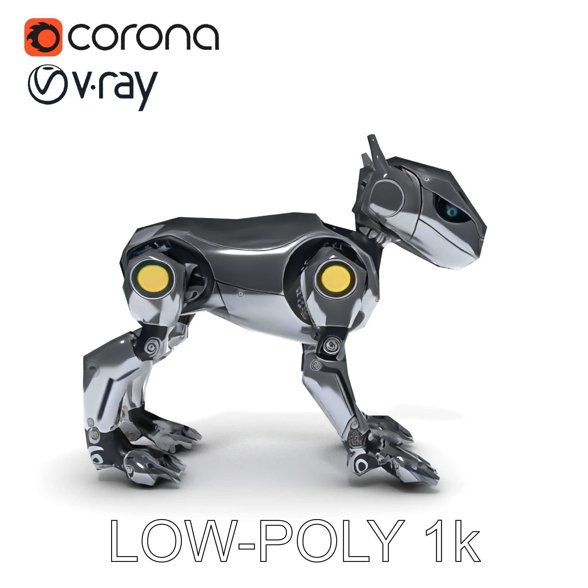Futuristic Robotic Animal Model Pack for Game and Animation Low-poly 3D model_23
