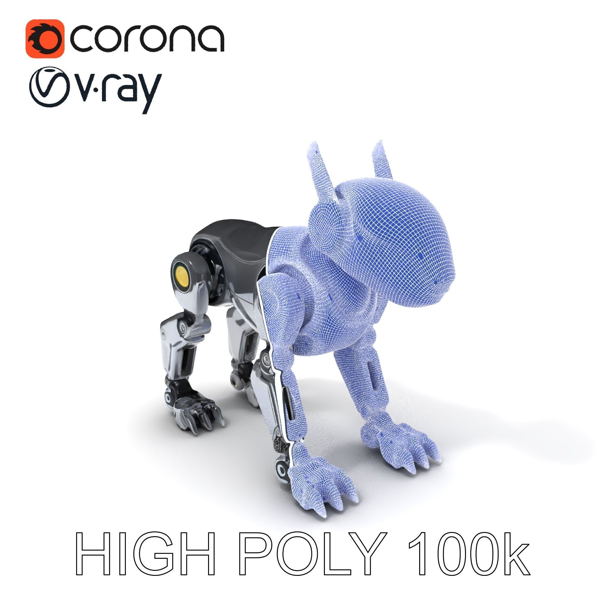 Futuristic Robotic Animal Model Pack for Game and Animation Low-poly 3D model_3