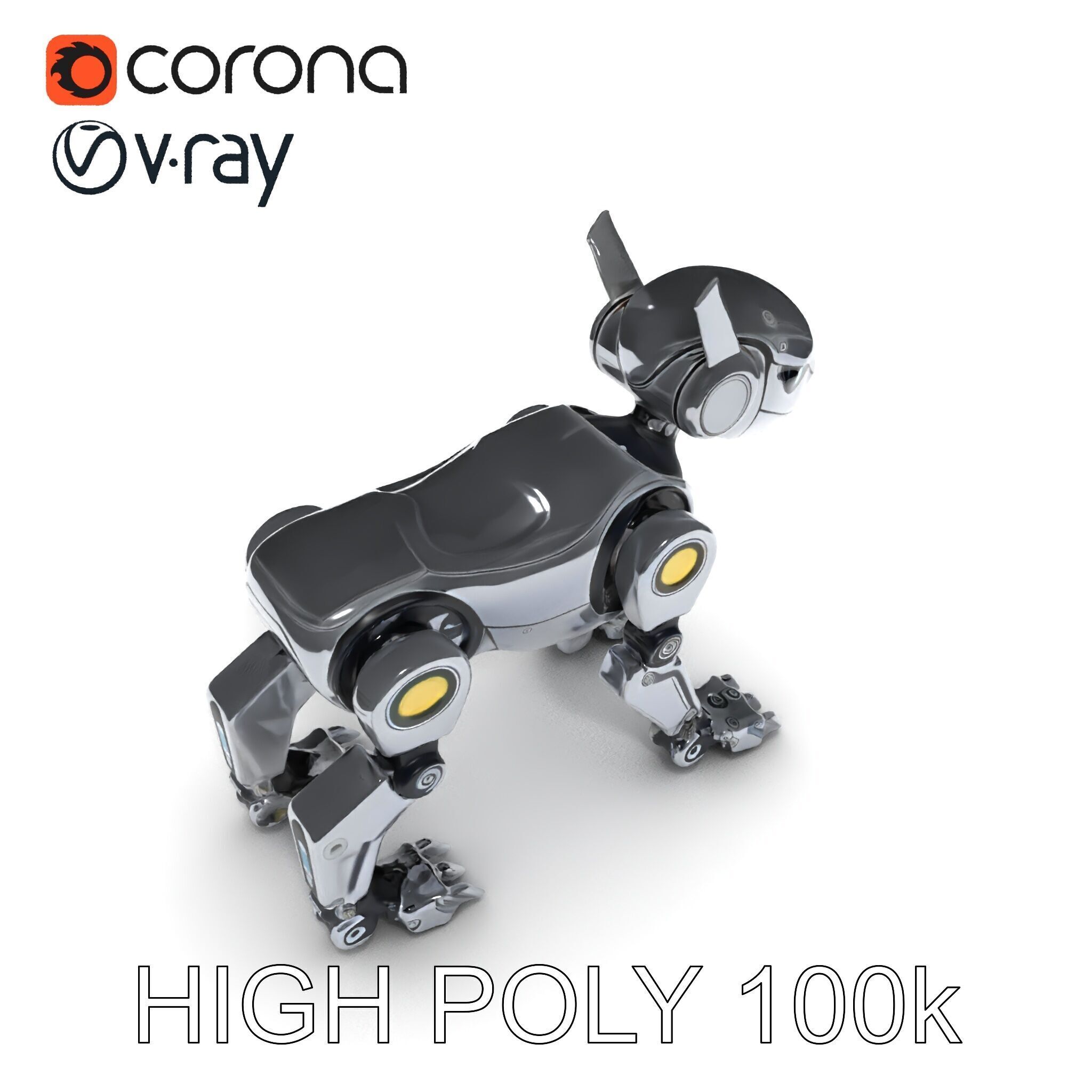 Futuristic Robotic Animal Model Pack for Game and Animation Low-poly 3D model_21