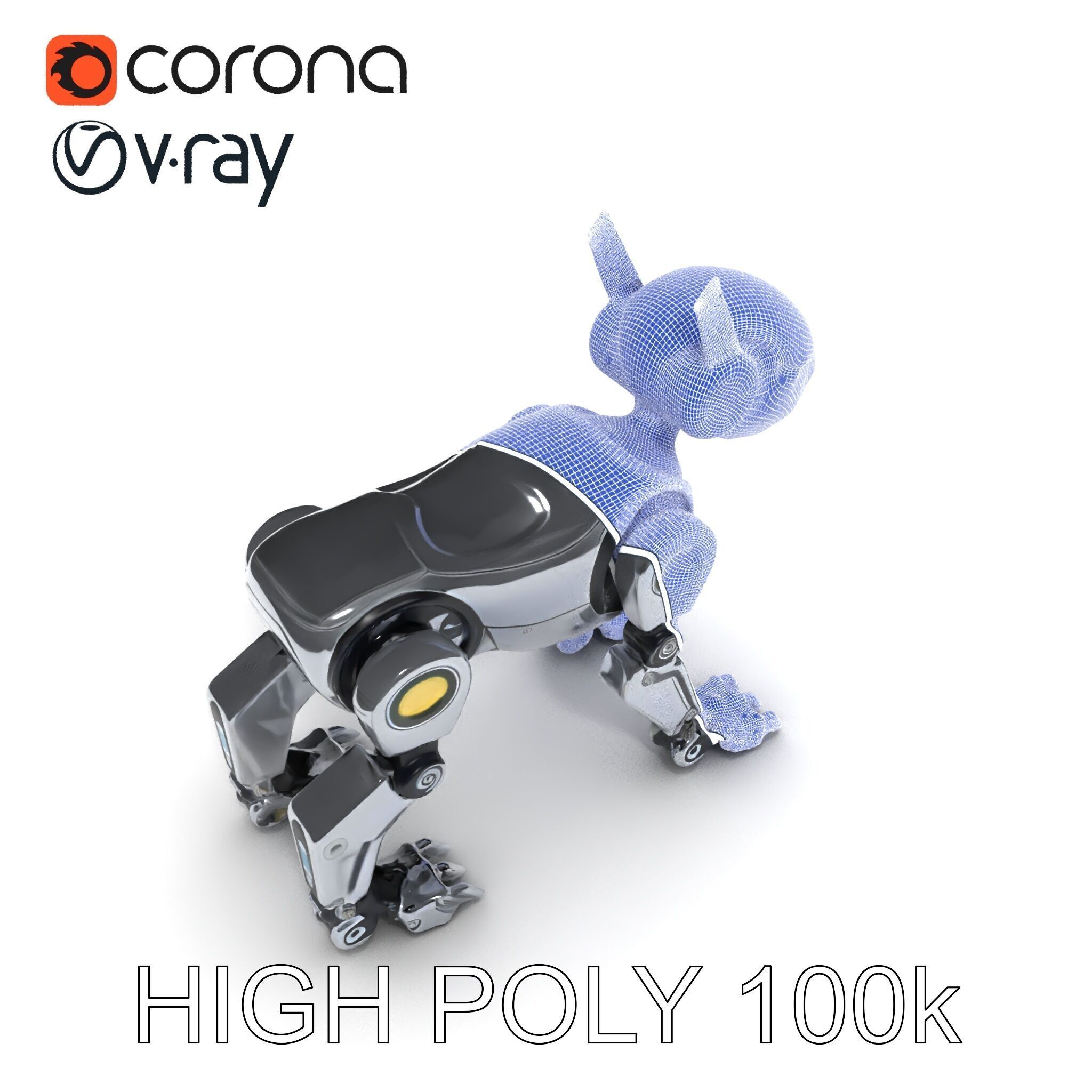 Futuristic Robotic Animal Model Pack for Game and Animation Low-poly 3D model_10