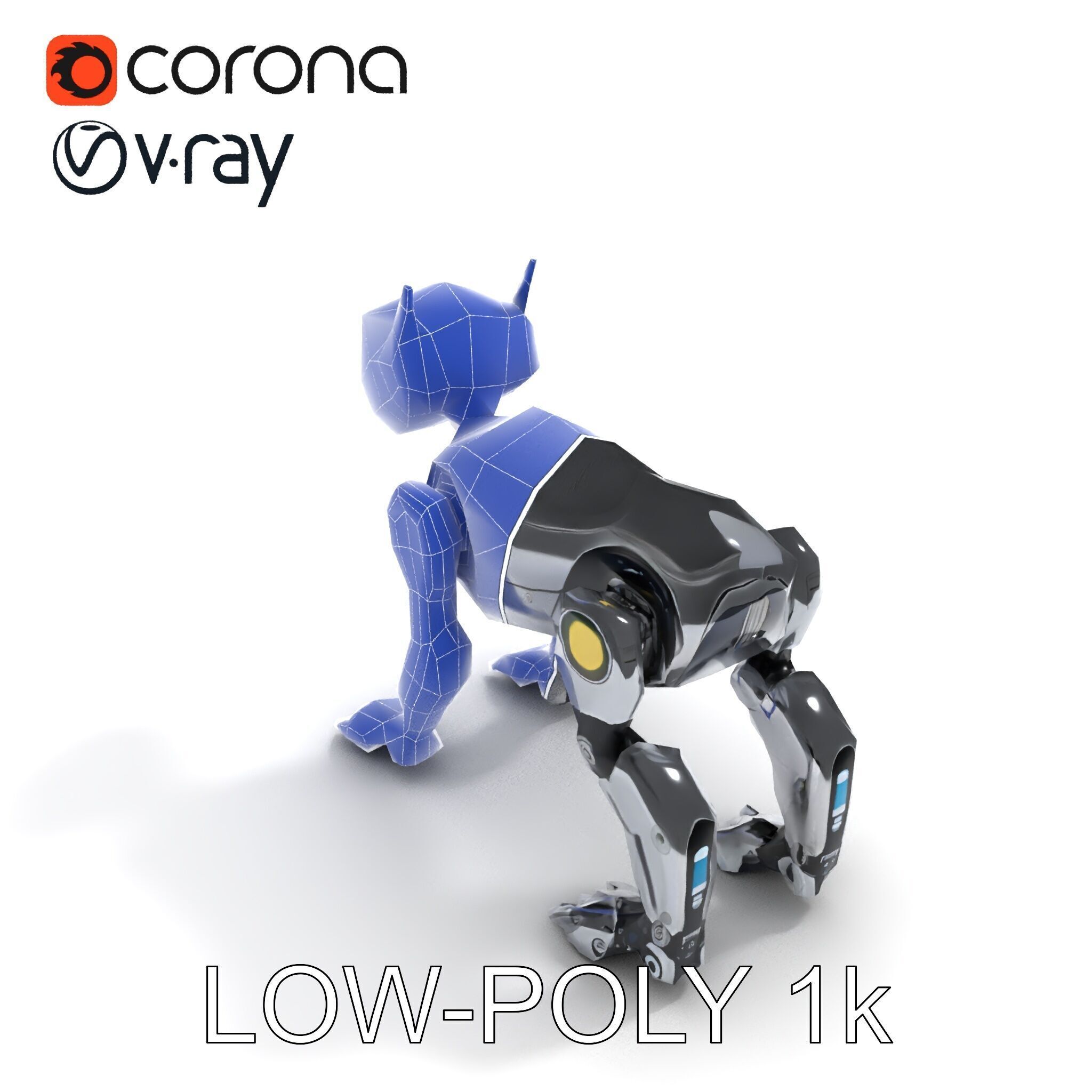Futuristic Robotic Animal Model Pack for Game and Animation Low-poly 3D model_17