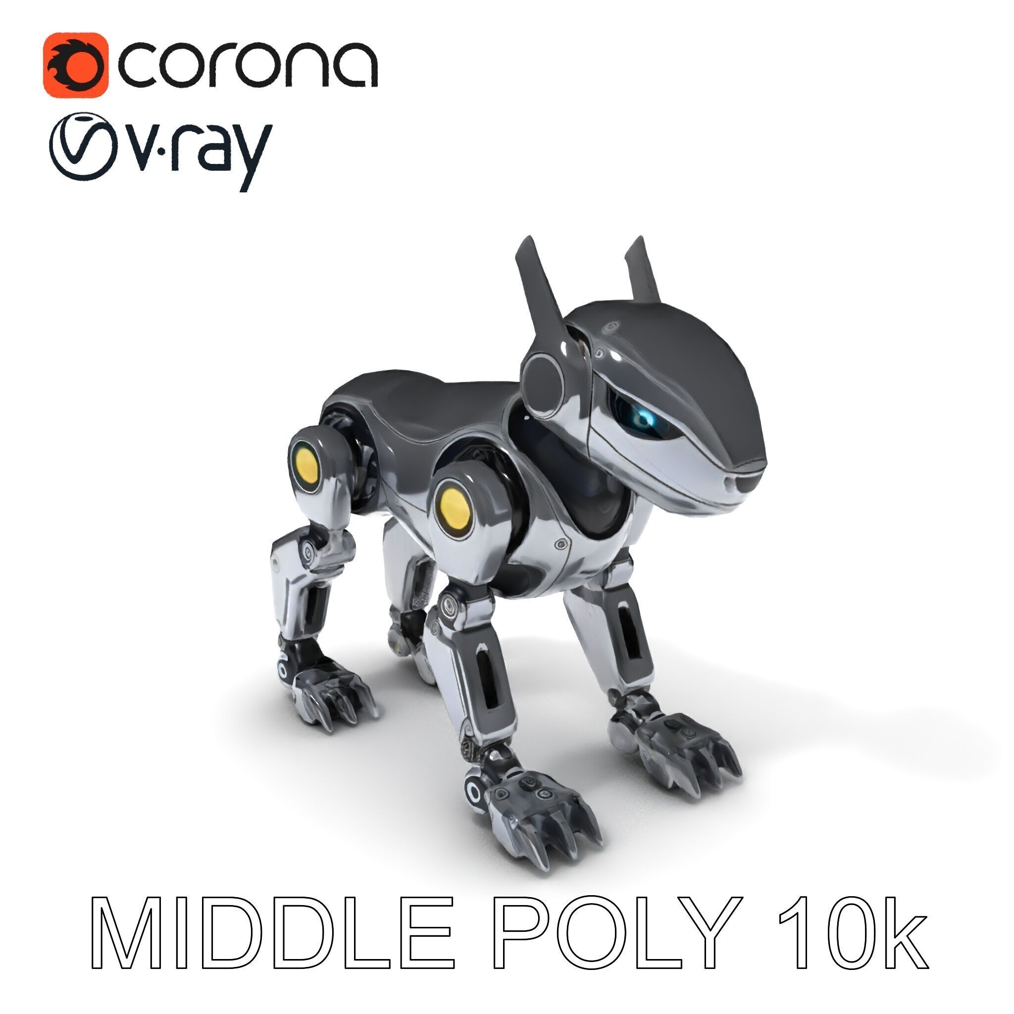 Futuristic Robotic Animal Model Pack for Game and Animation Low-poly 3D model_24