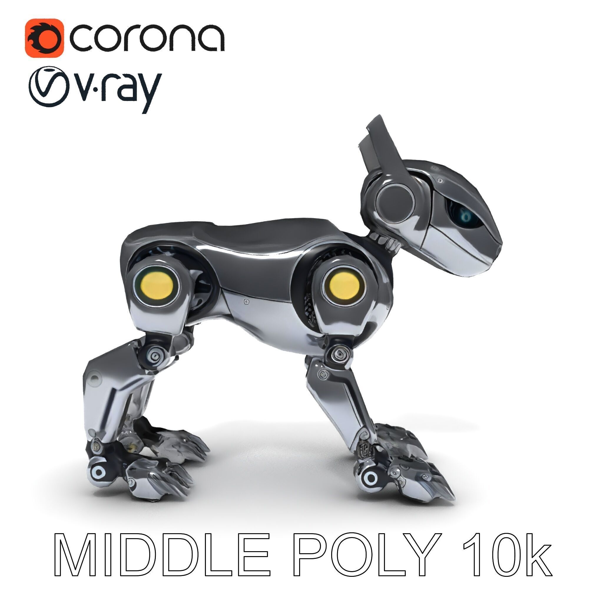 Futuristic Robotic Animal Model Pack for Game and Animation Low-poly 3D model_27