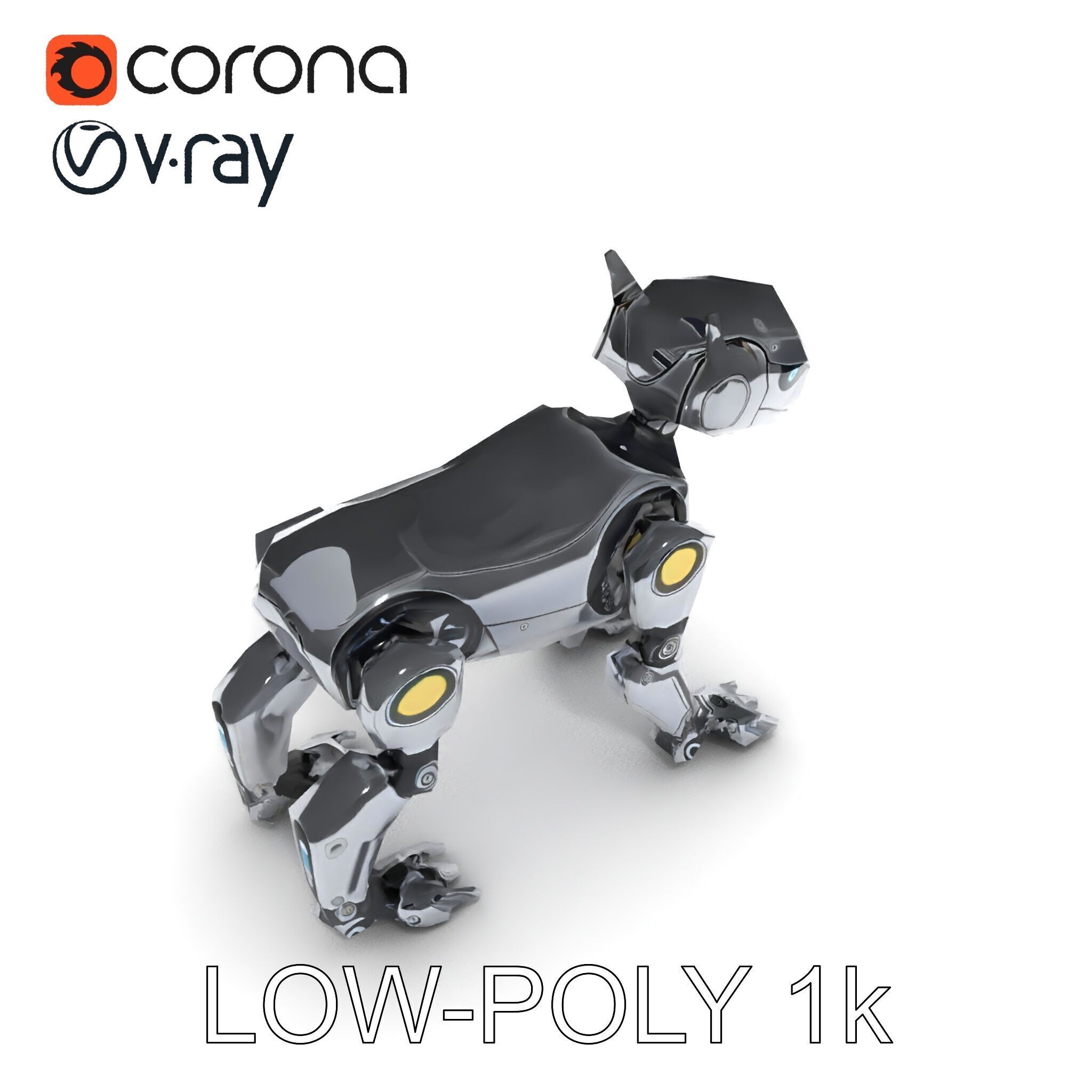 Futuristic Robotic Animal Model Pack for Game and Animation Low-poly 3D model_12