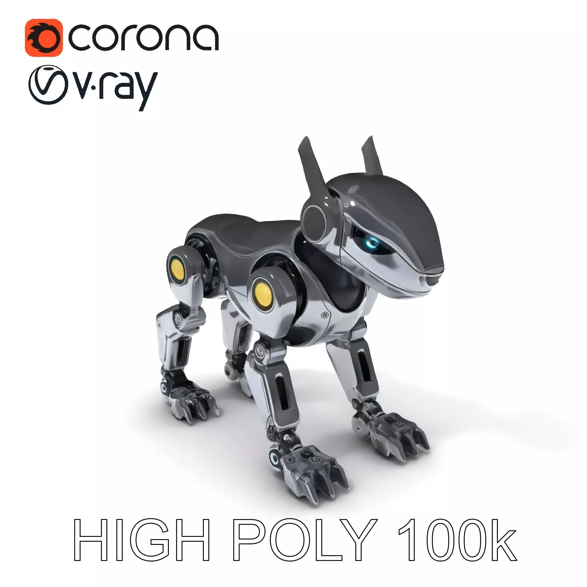 Futuristic Robotic Animal Model Pack for Game and Animation Low-poly 3D model_0