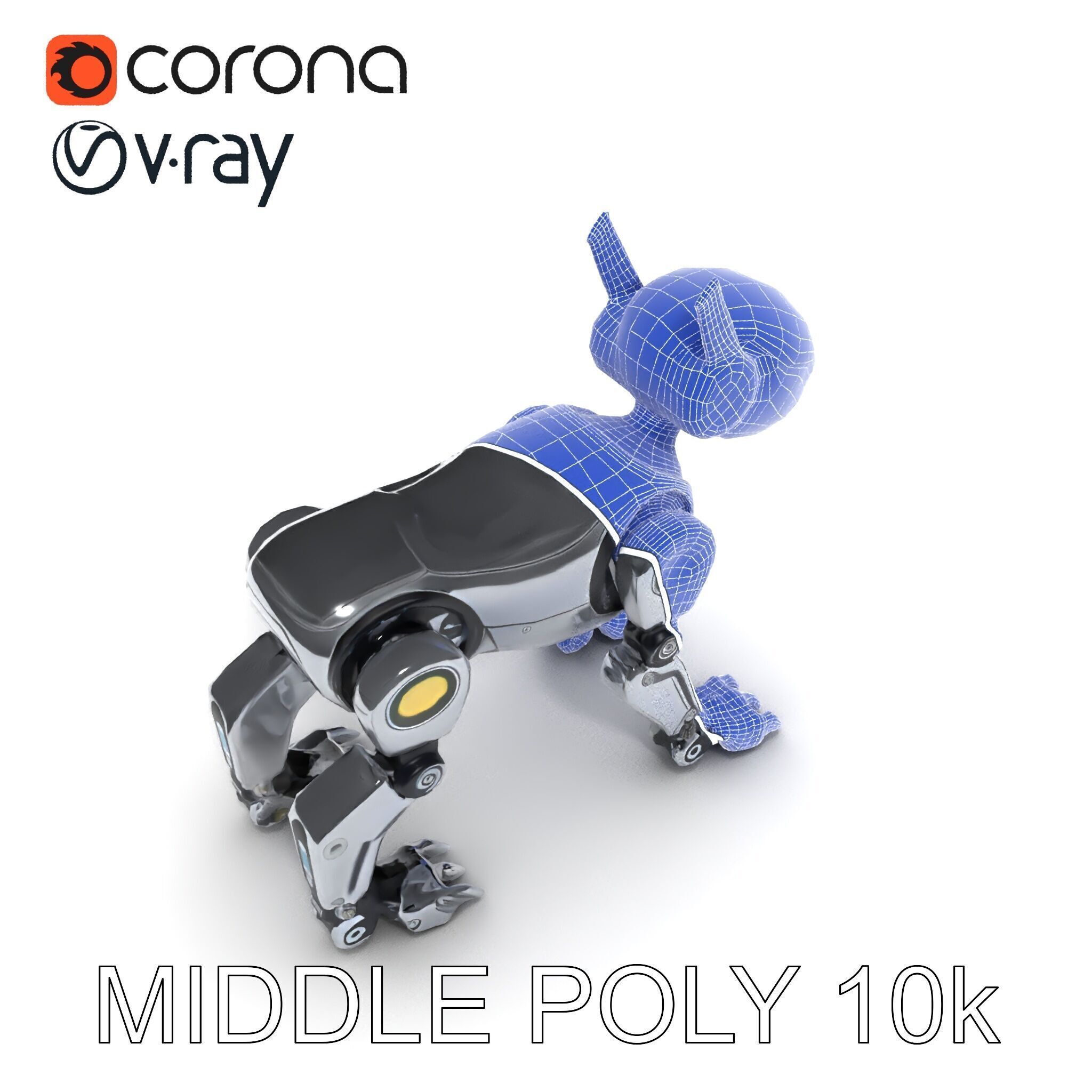 Futuristic Robotic Animal Model Pack for Game and Animation Low-poly 3D model_32