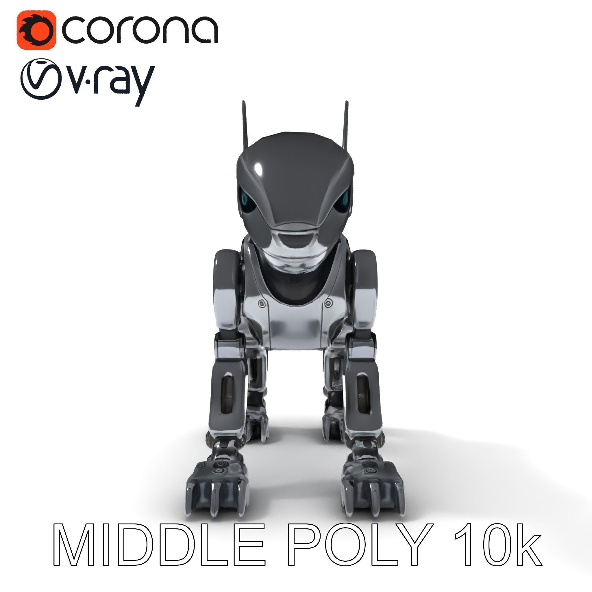 Futuristic Robotic Animal Model Pack for Game and Animation Low-poly 3D model_16