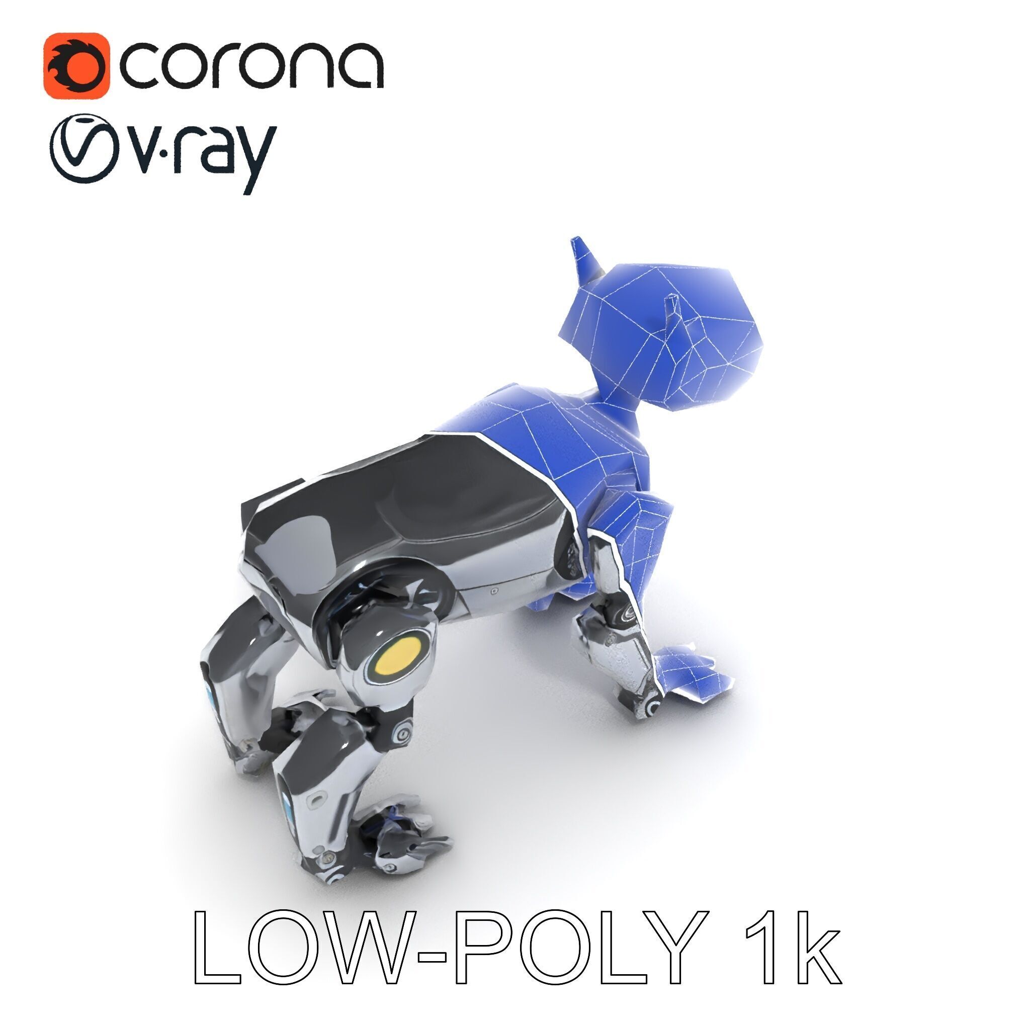 Futuristic Robotic Animal Model Pack for Game and Animation Low-poly 3D model_9