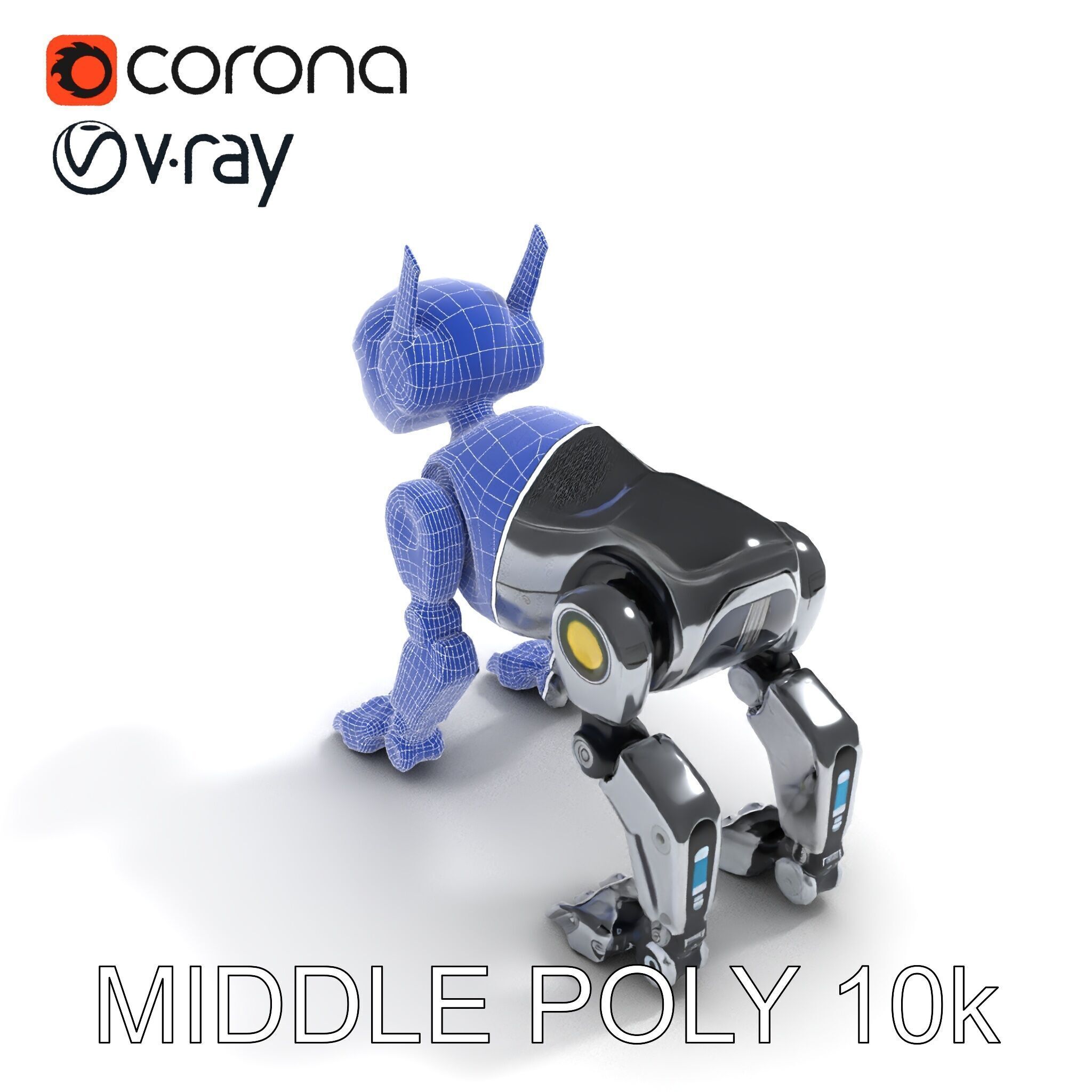 Futuristic Robotic Animal Model Pack for Game and Animation Low-poly 3D model_30