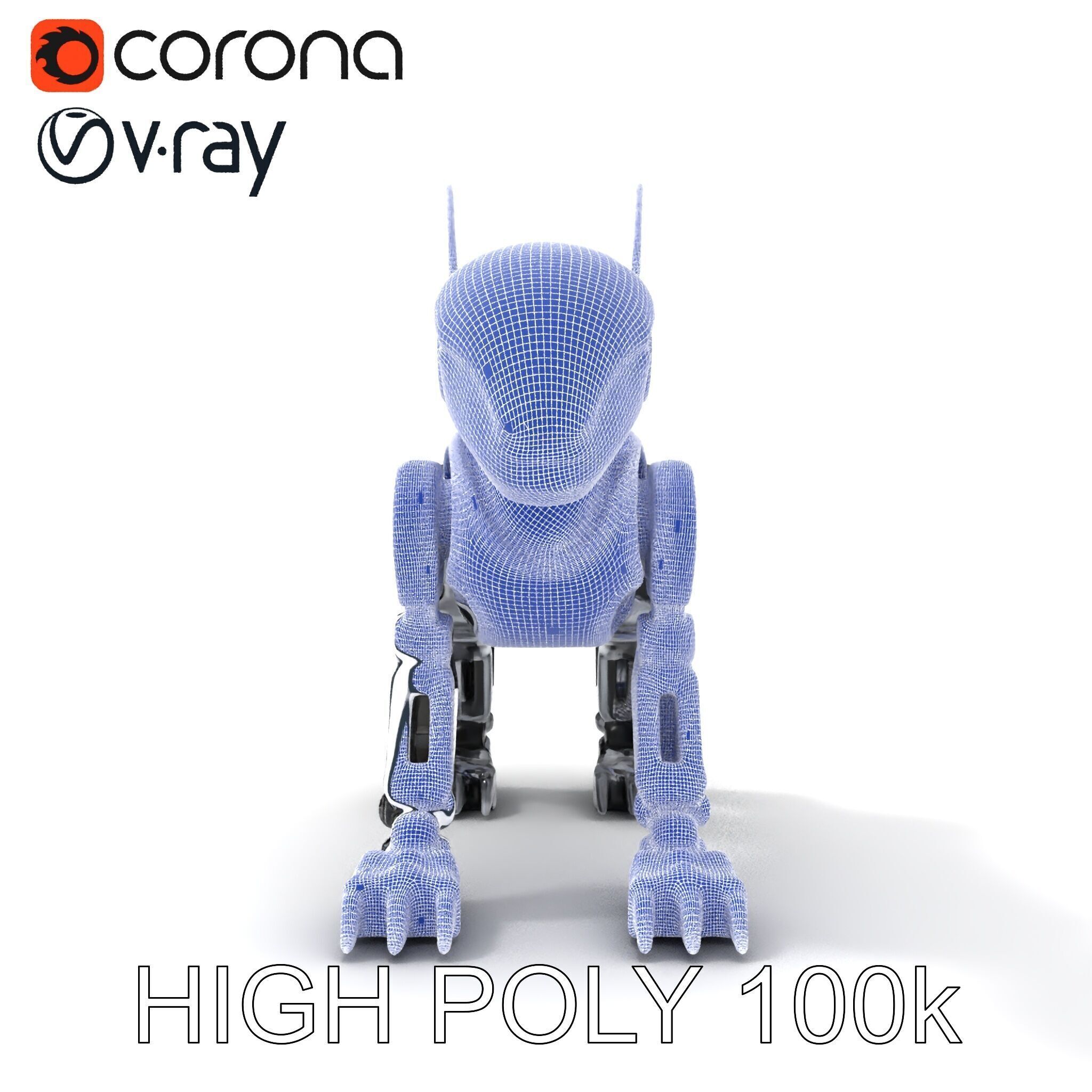 Futuristic Robotic Animal Model Pack for Game and Animation Low-poly 3D model_18