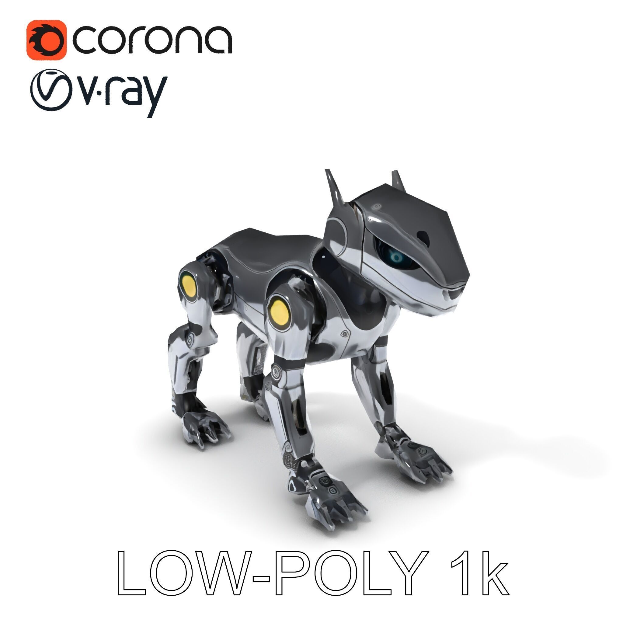 Futuristic Robotic Animal Model Pack for Game and Animation Low-poly 3D model_31