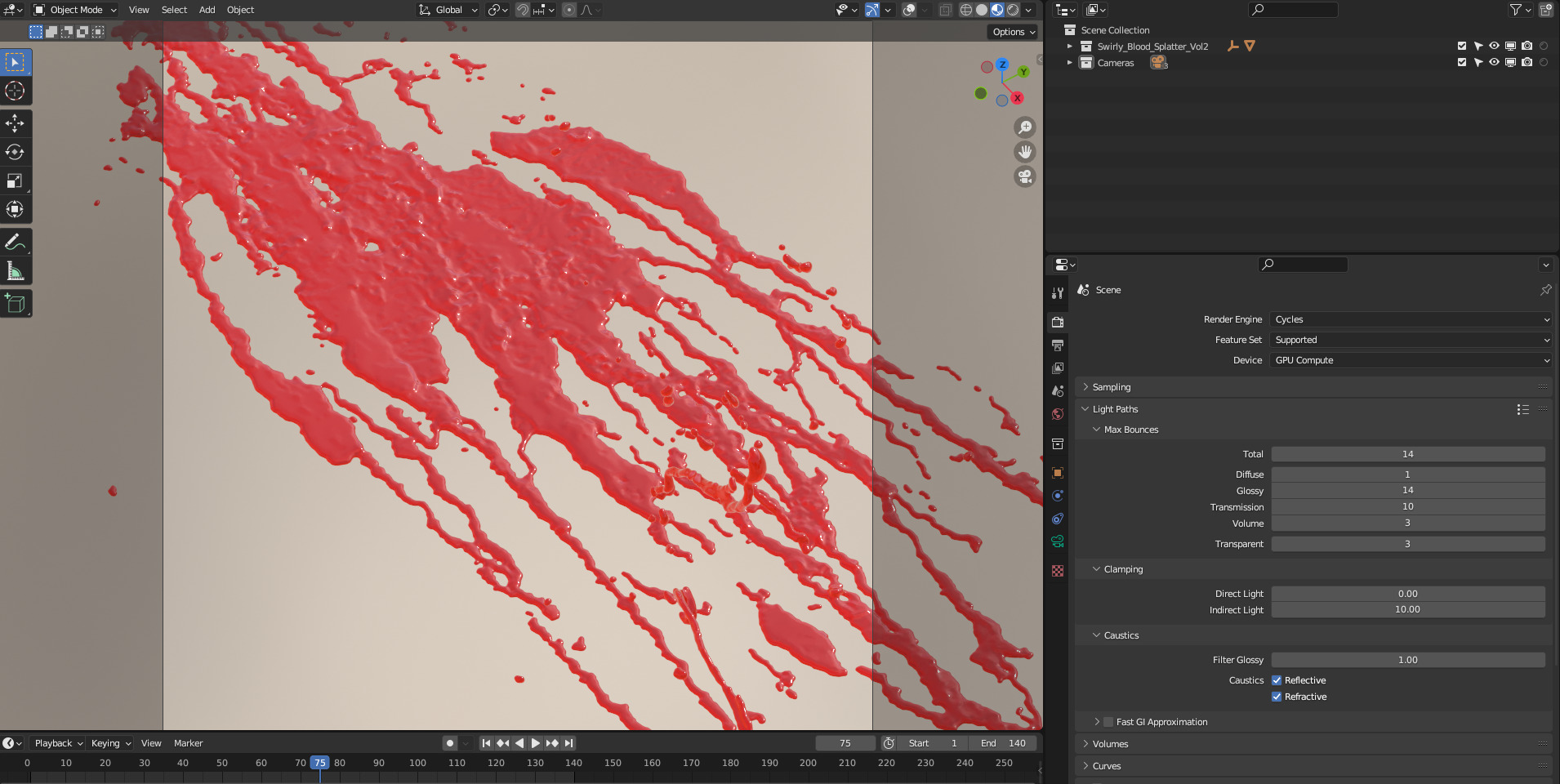 Swirly Blood Splatter Vol2 3 3D model_5