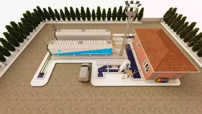 PACKAGE SEWAGE TREATMENT PLANT 3D model