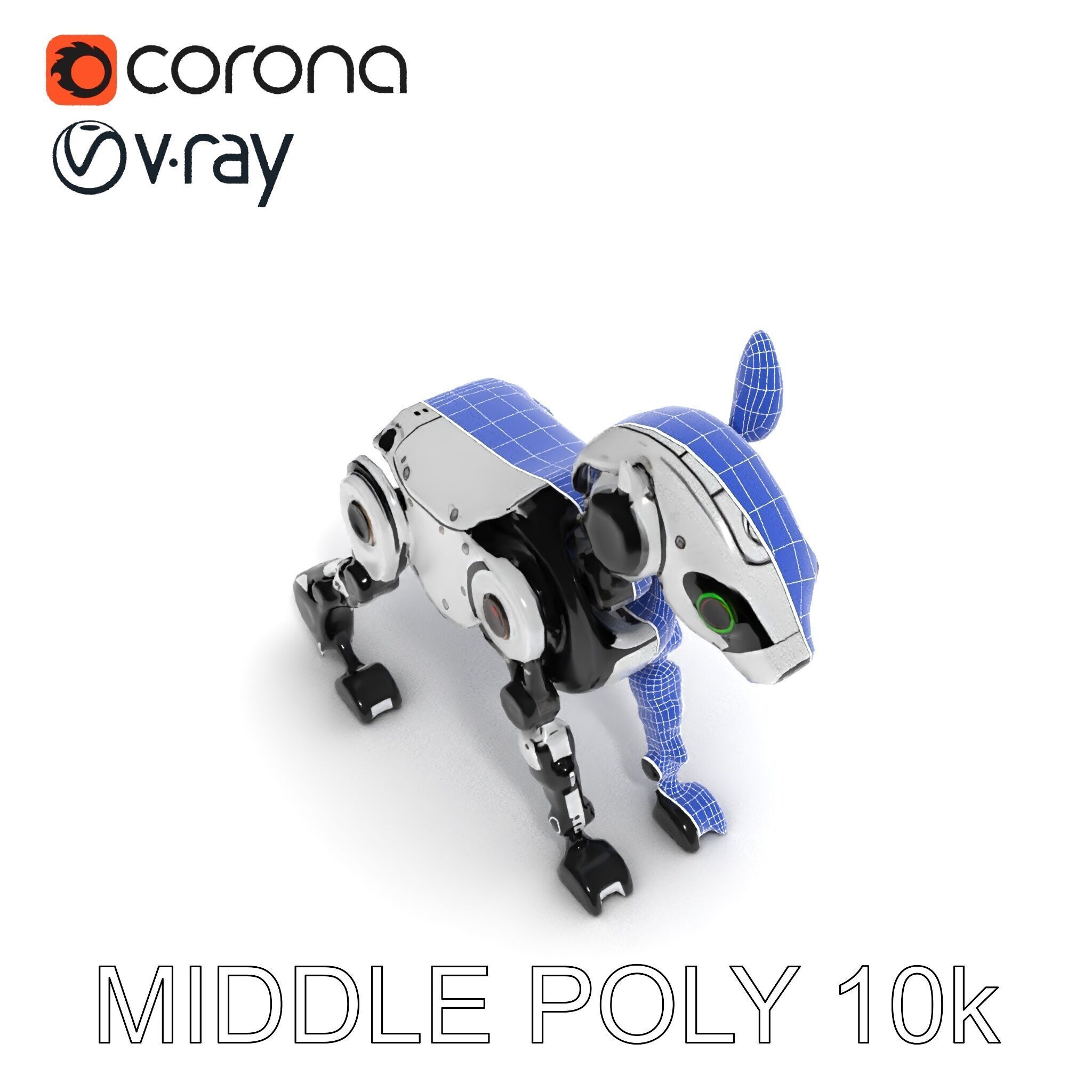 Robotic Canine Companion Model Pack Low-poly 3D model_25