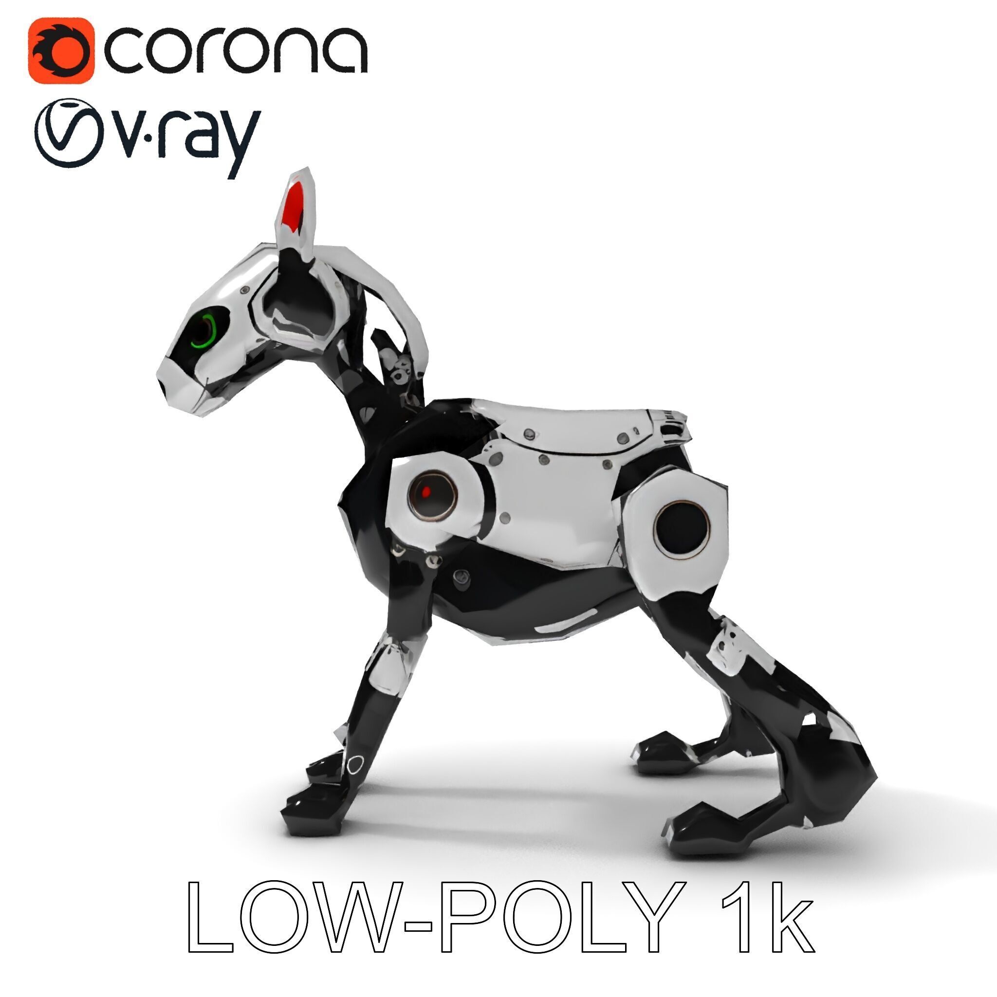 Robotic Canine Companion Model Pack Low-poly 3D model_15