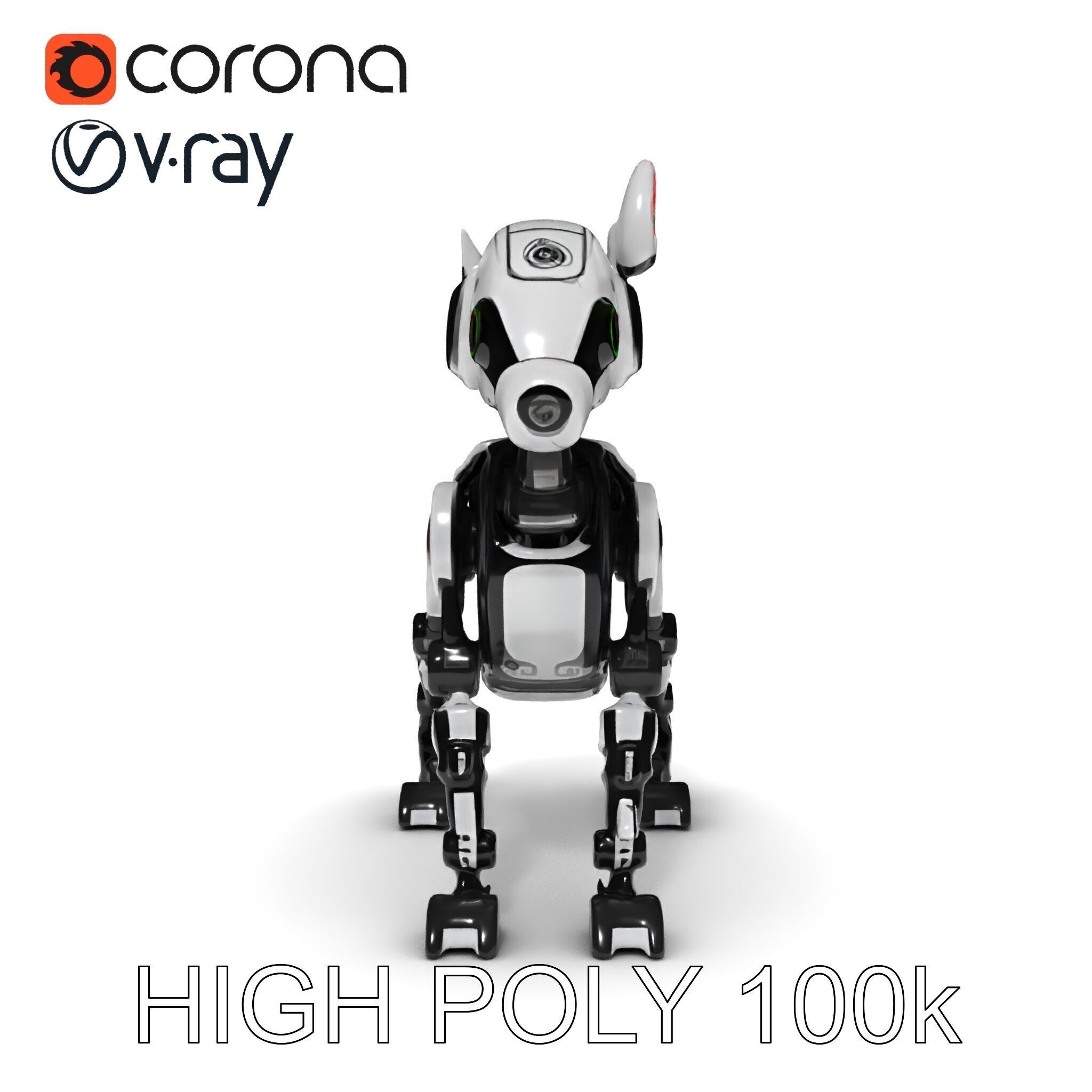 Robotic Canine Companion Model Pack Low-poly 3D model_19