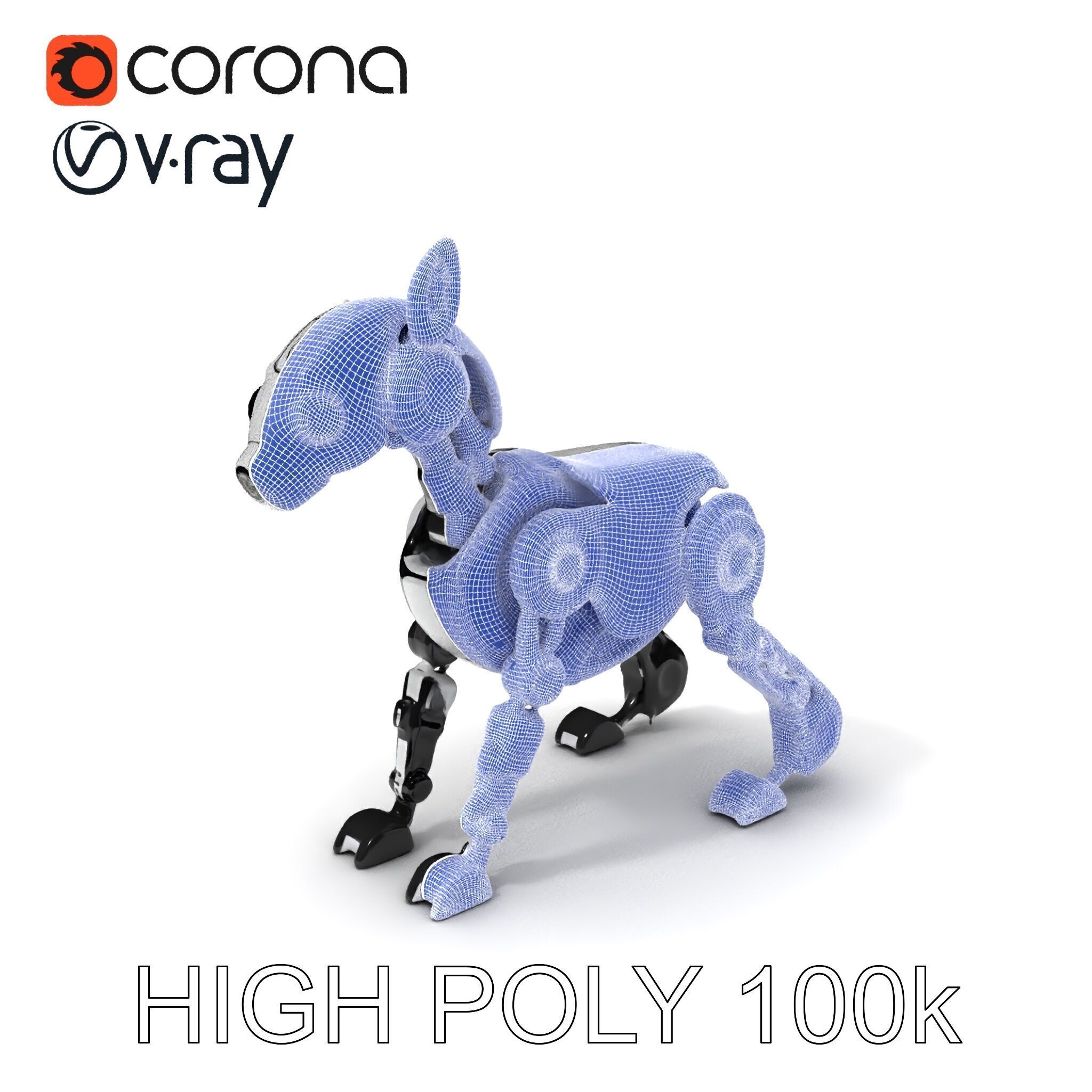 Robotic Canine Companion Model Pack Low-poly 3D model_3