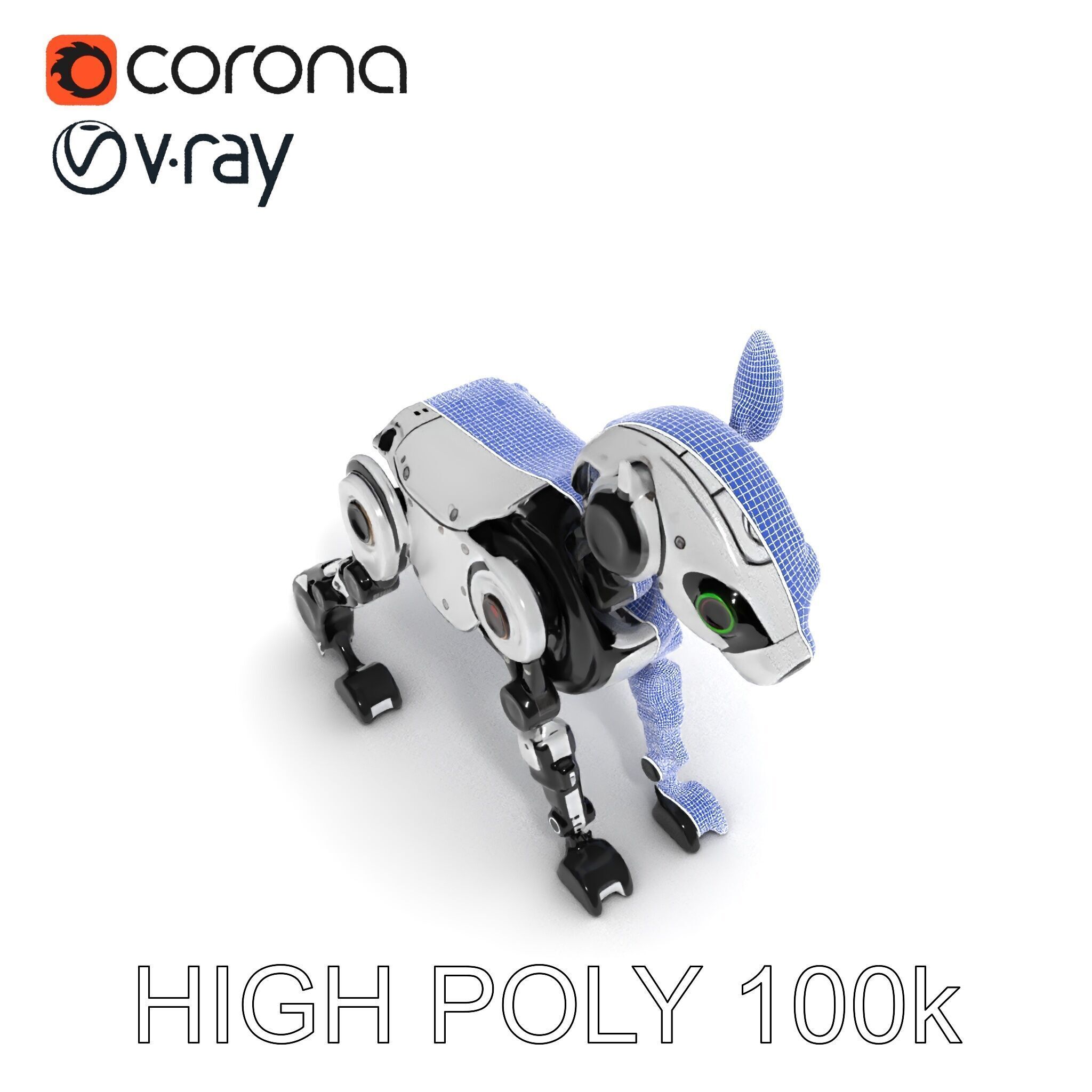 Robotic Canine Companion Model Pack Low-poly 3D model_24