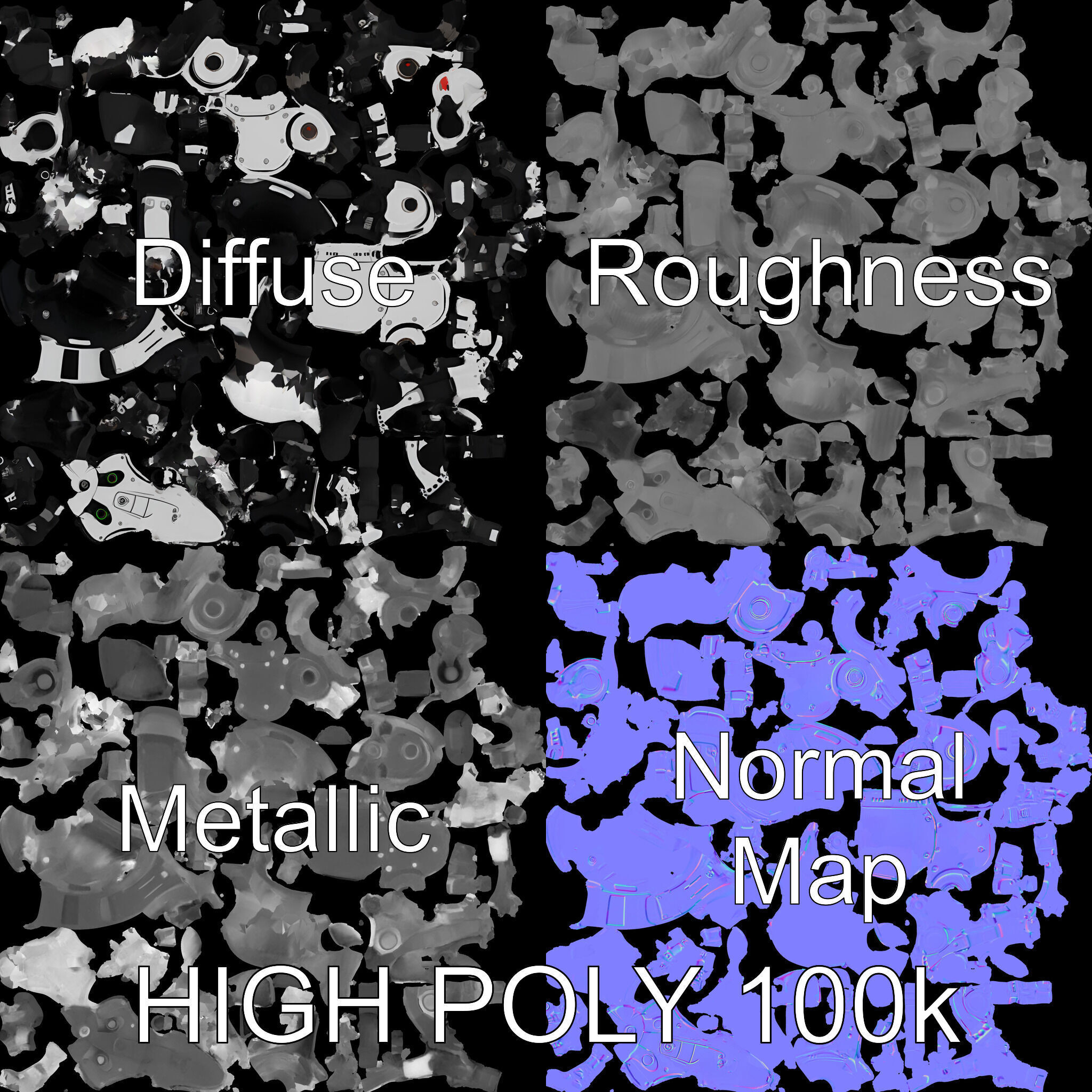 Robotic Canine Companion Model Pack Low-poly 3D model_2