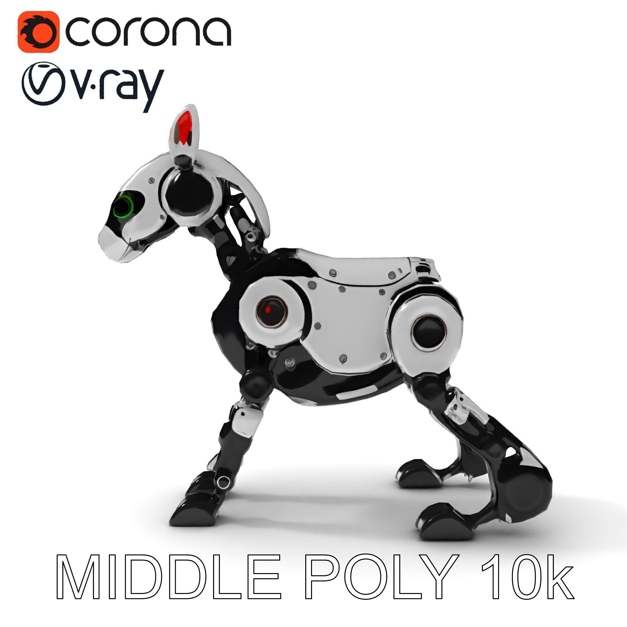 Robotic Canine Companion Model Pack Low-poly 3D model_11
