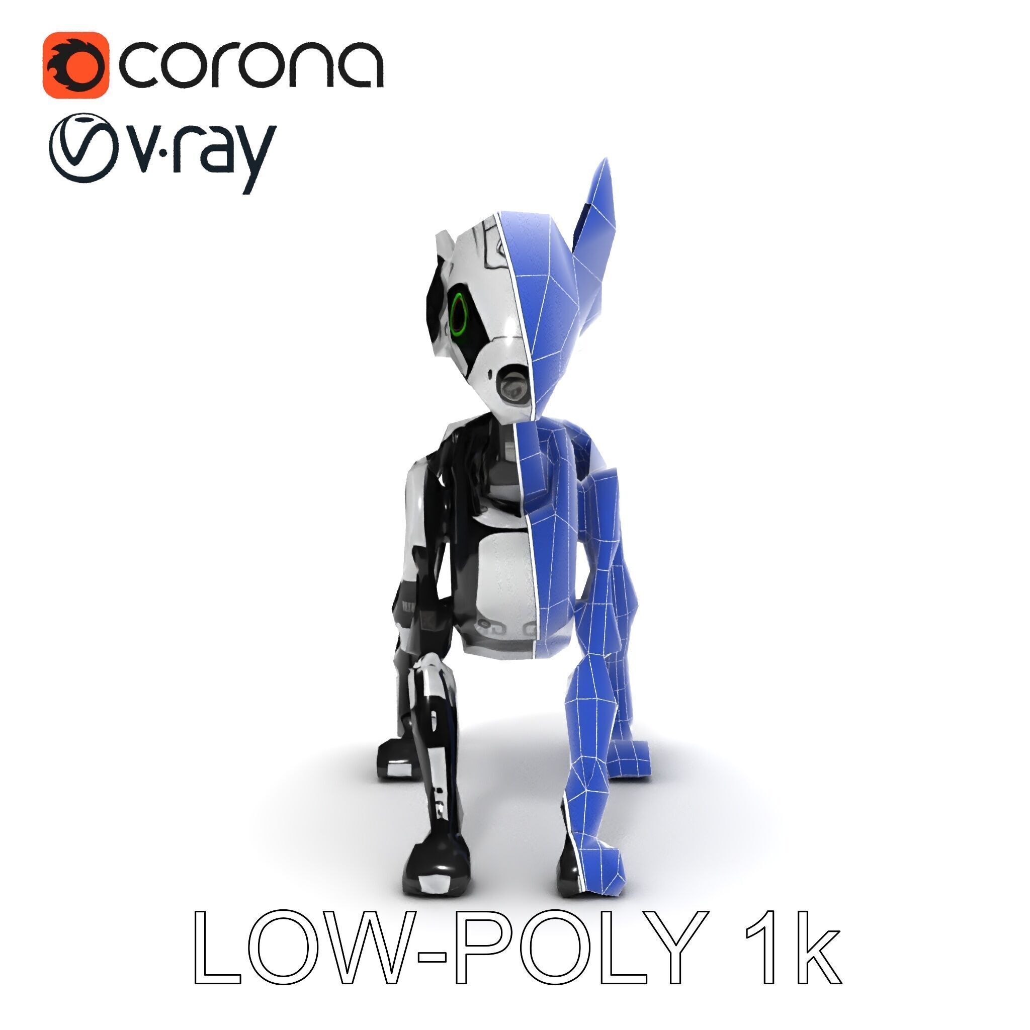 Robotic Canine Companion Model Pack Low-poly 3D model_33