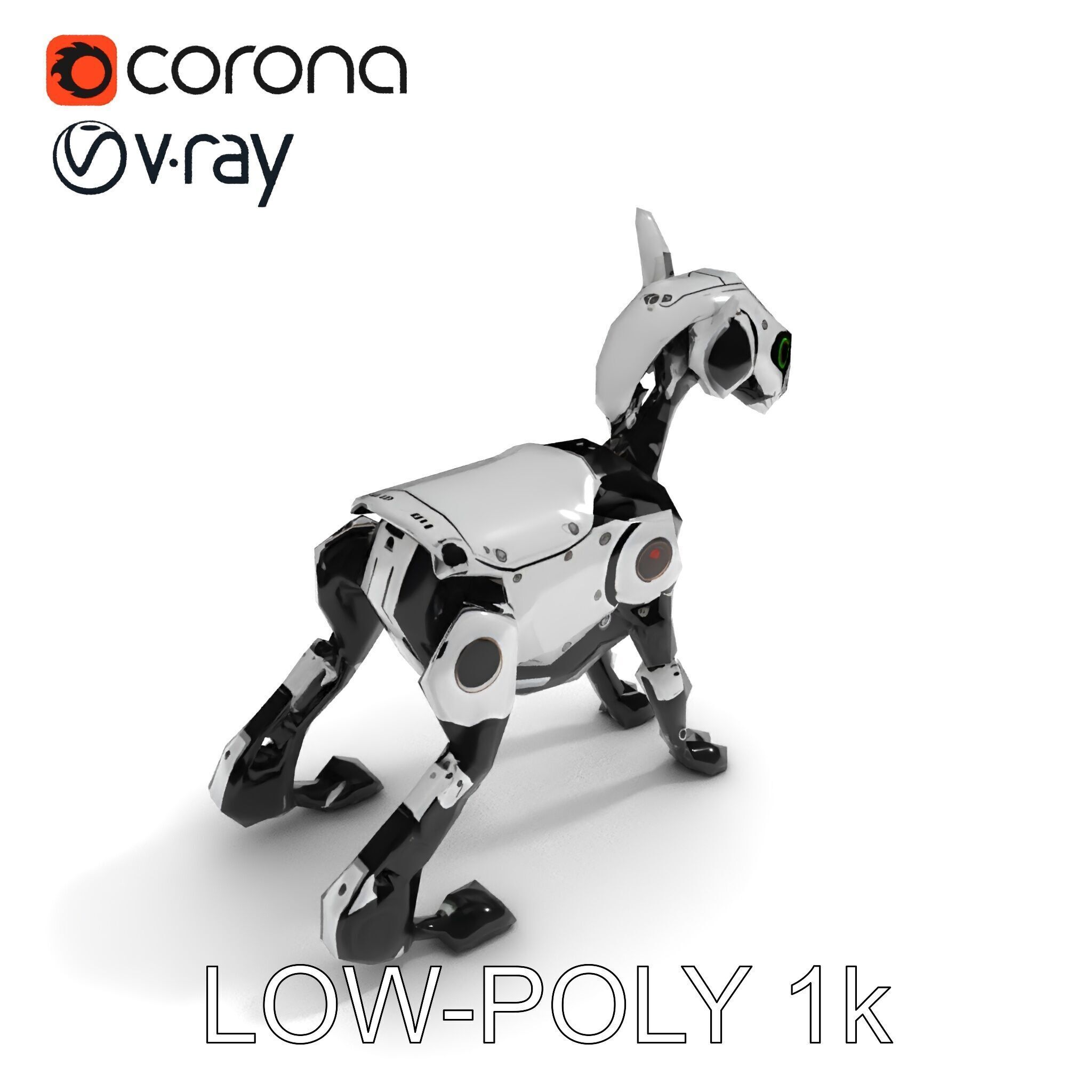 Robotic Canine Companion Model Pack Low-poly 3D model_26
