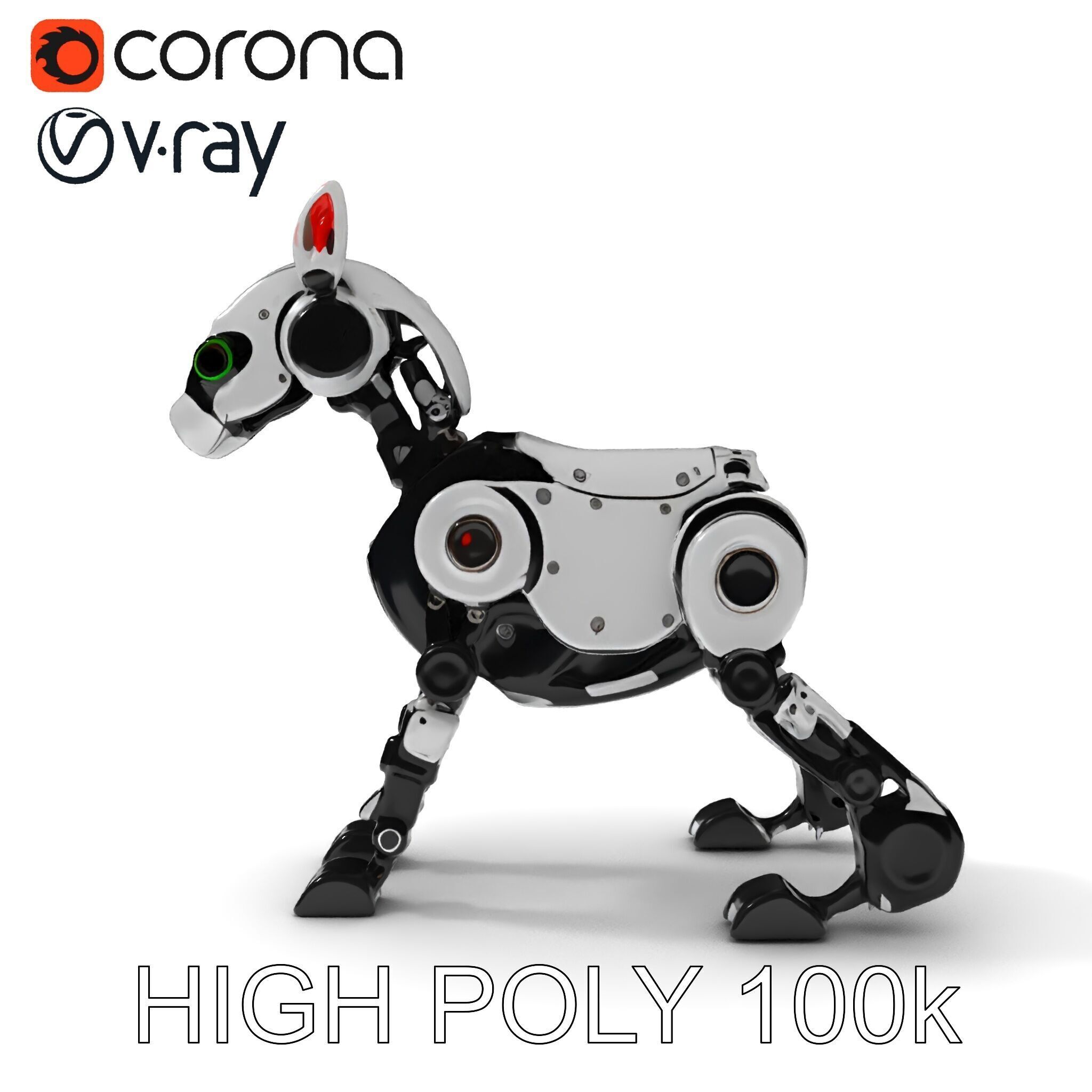 Robotic Canine Companion Model Pack Low-poly 3D model_8