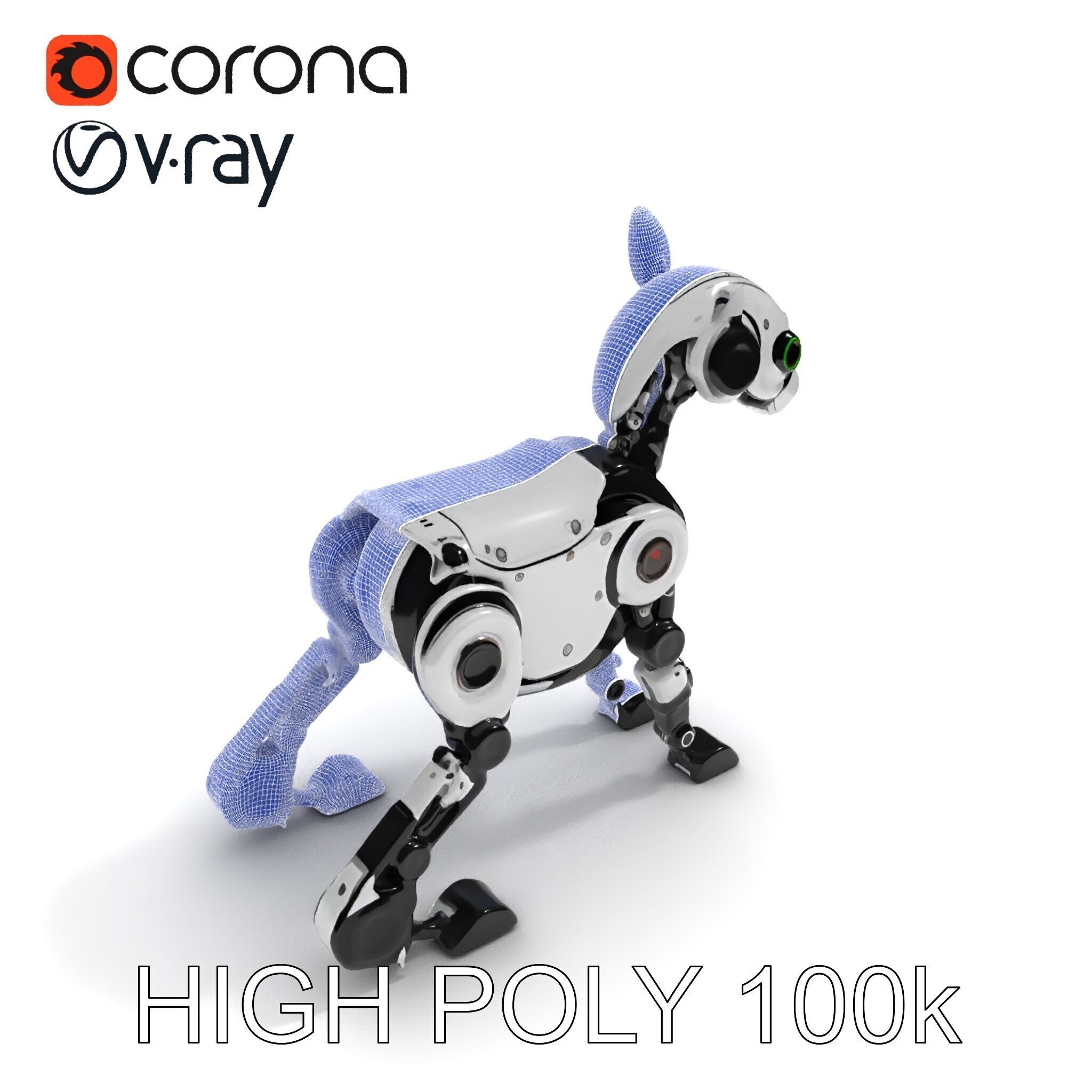 Robotic Canine Companion Model Pack Low-poly 3D model_13