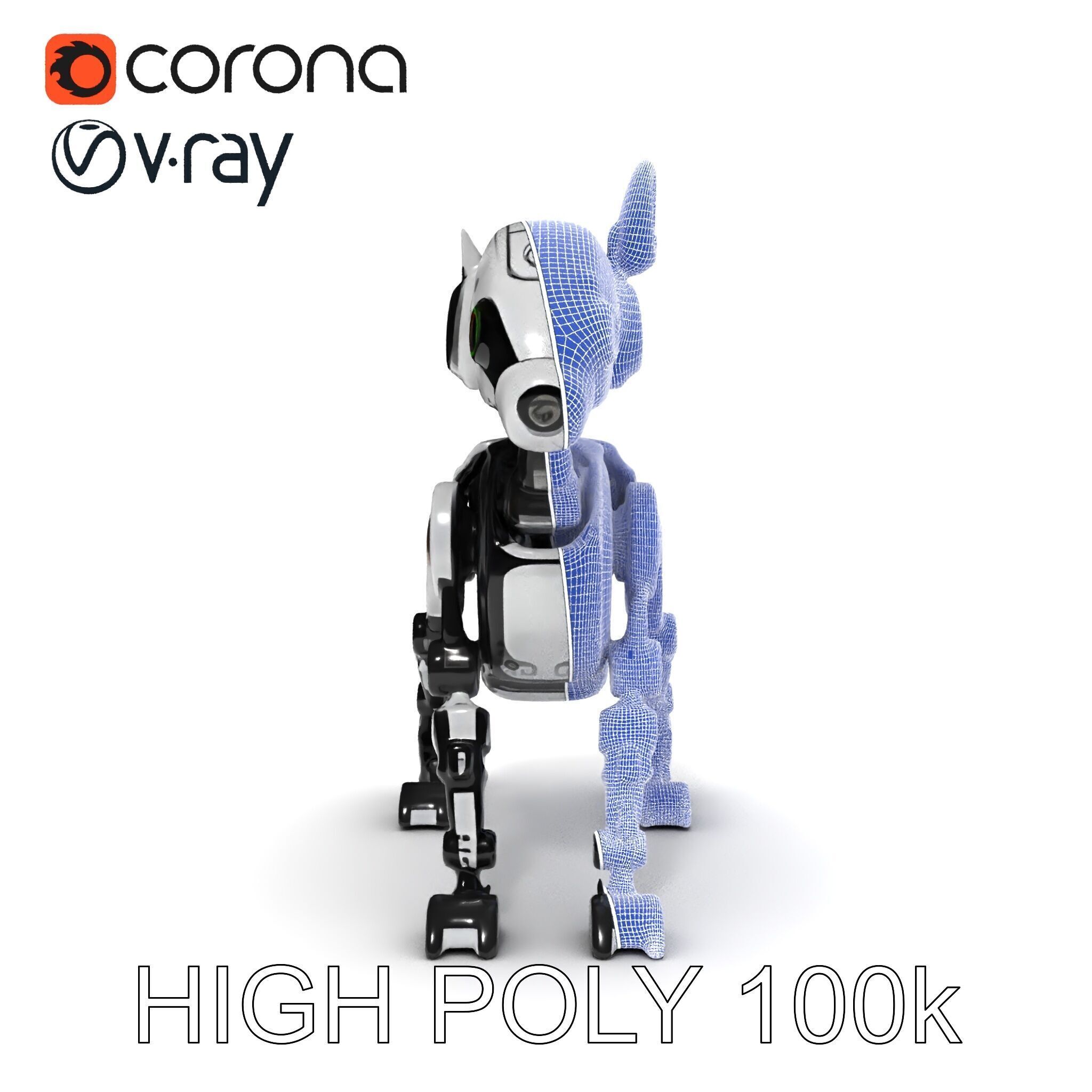 Robotic Canine Companion Model Pack Low-poly 3D model_34
