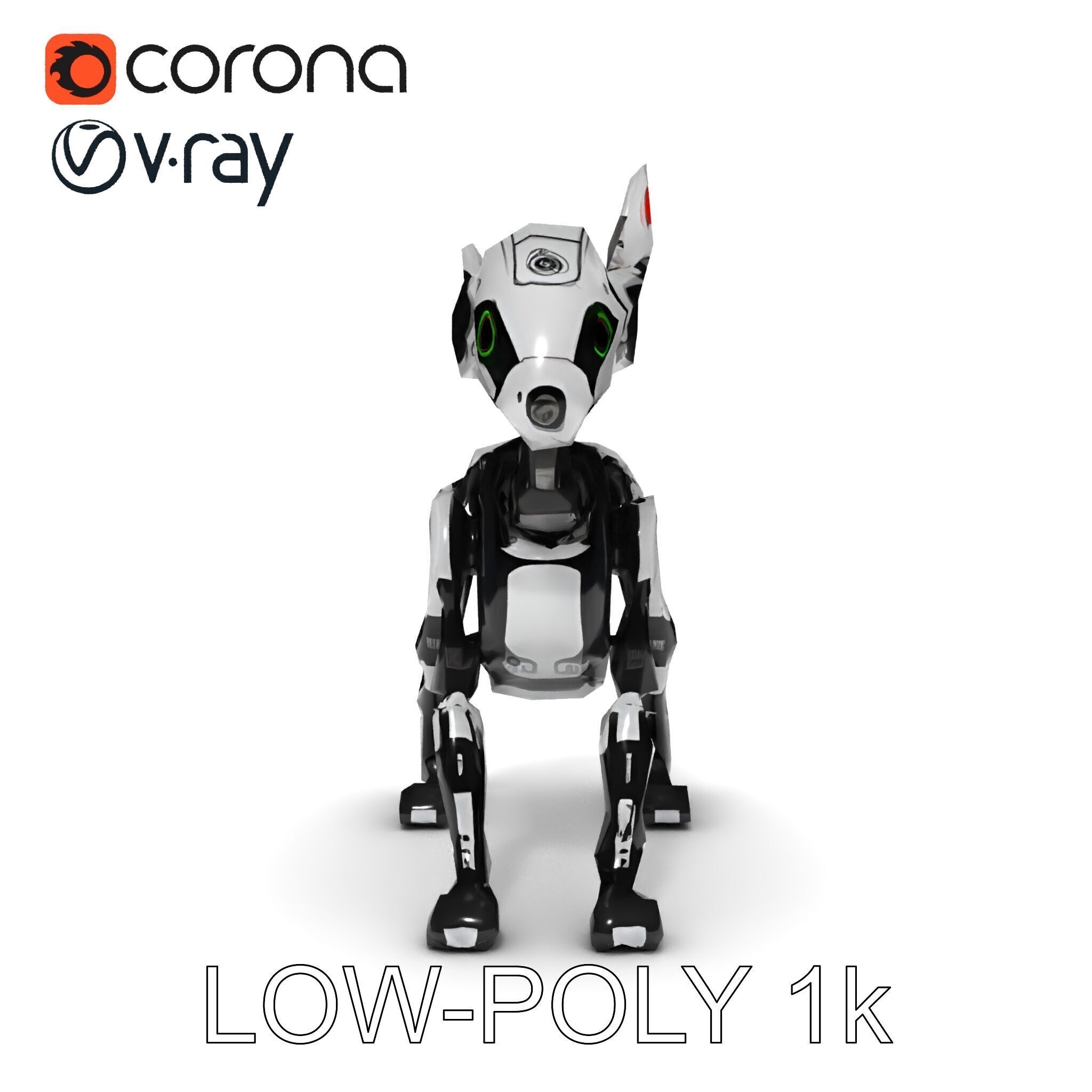 Robotic Canine Companion Model Pack Low-poly 3D model_23