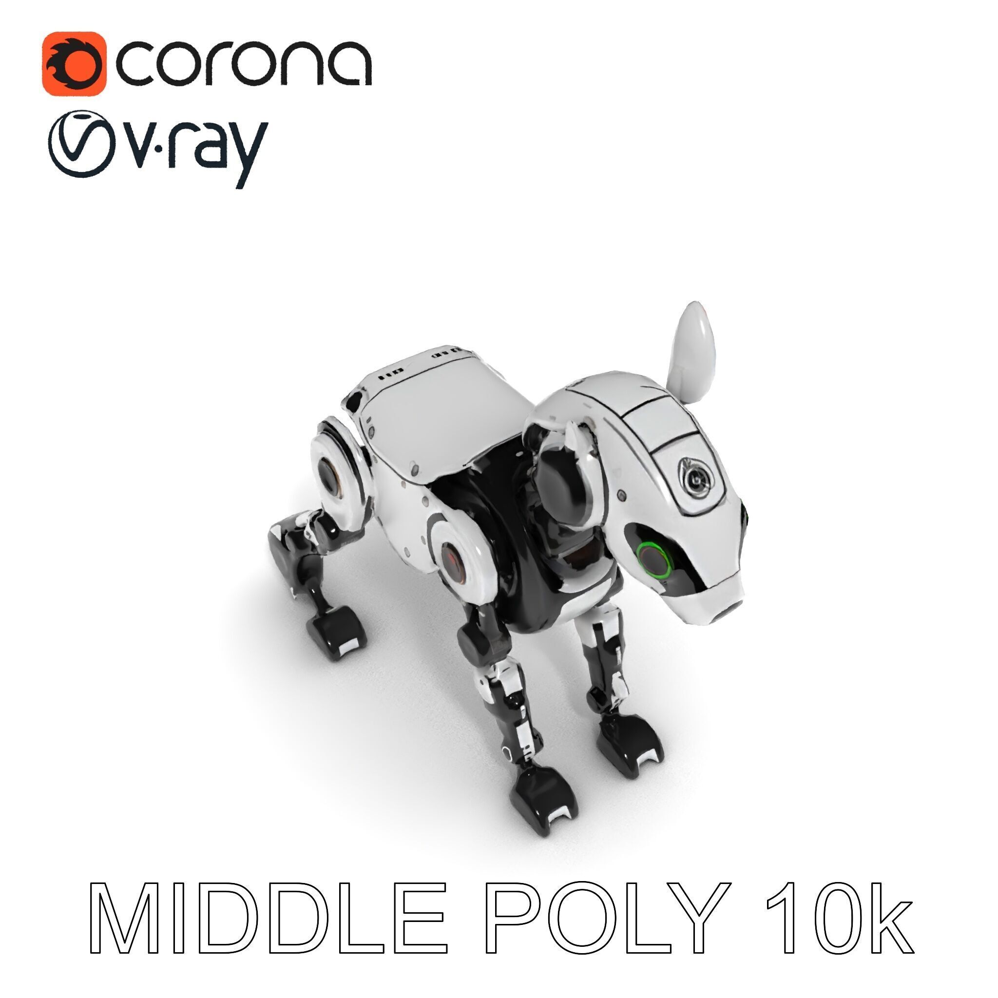 Robotic Canine Companion Model Pack Low-poly 3D model_27