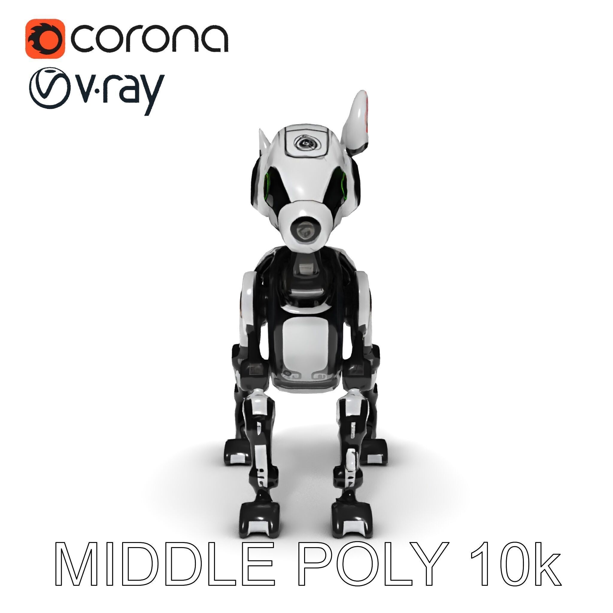 Robotic Canine Companion Model Pack Low-poly 3D model_6