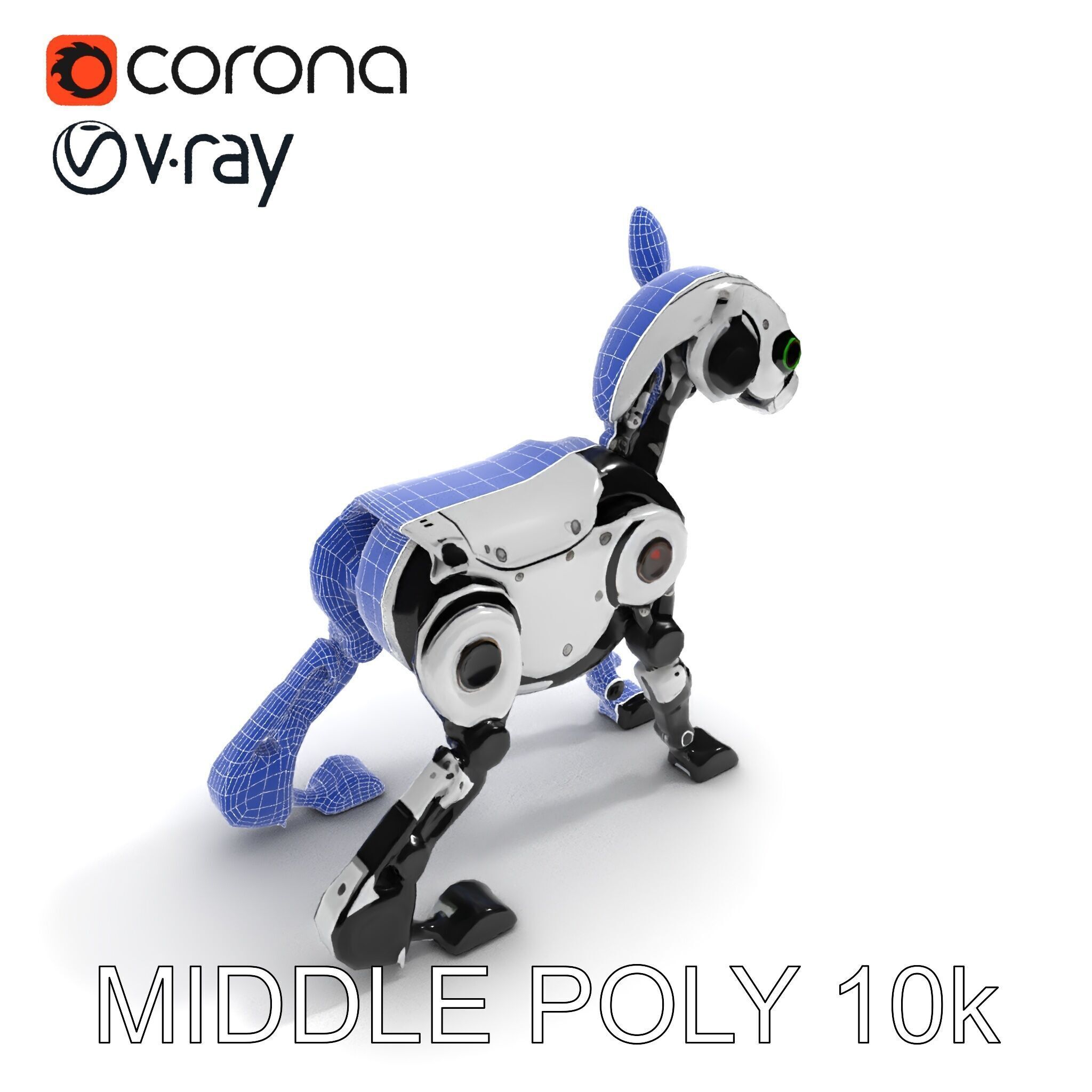 Robotic Canine Companion Model Pack Low-poly 3D model_29