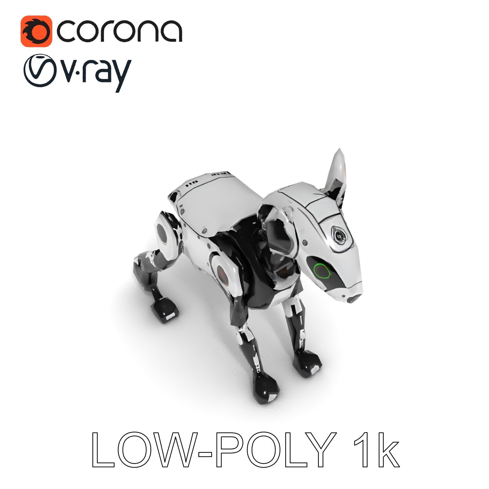 Robotic Canine Companion Model Pack Low-poly 3D model_10