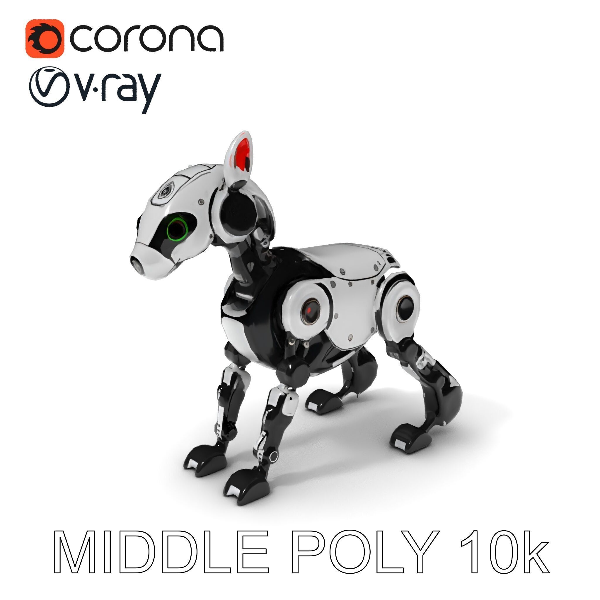 Robotic Canine Companion Model Pack Low-poly 3D model_9