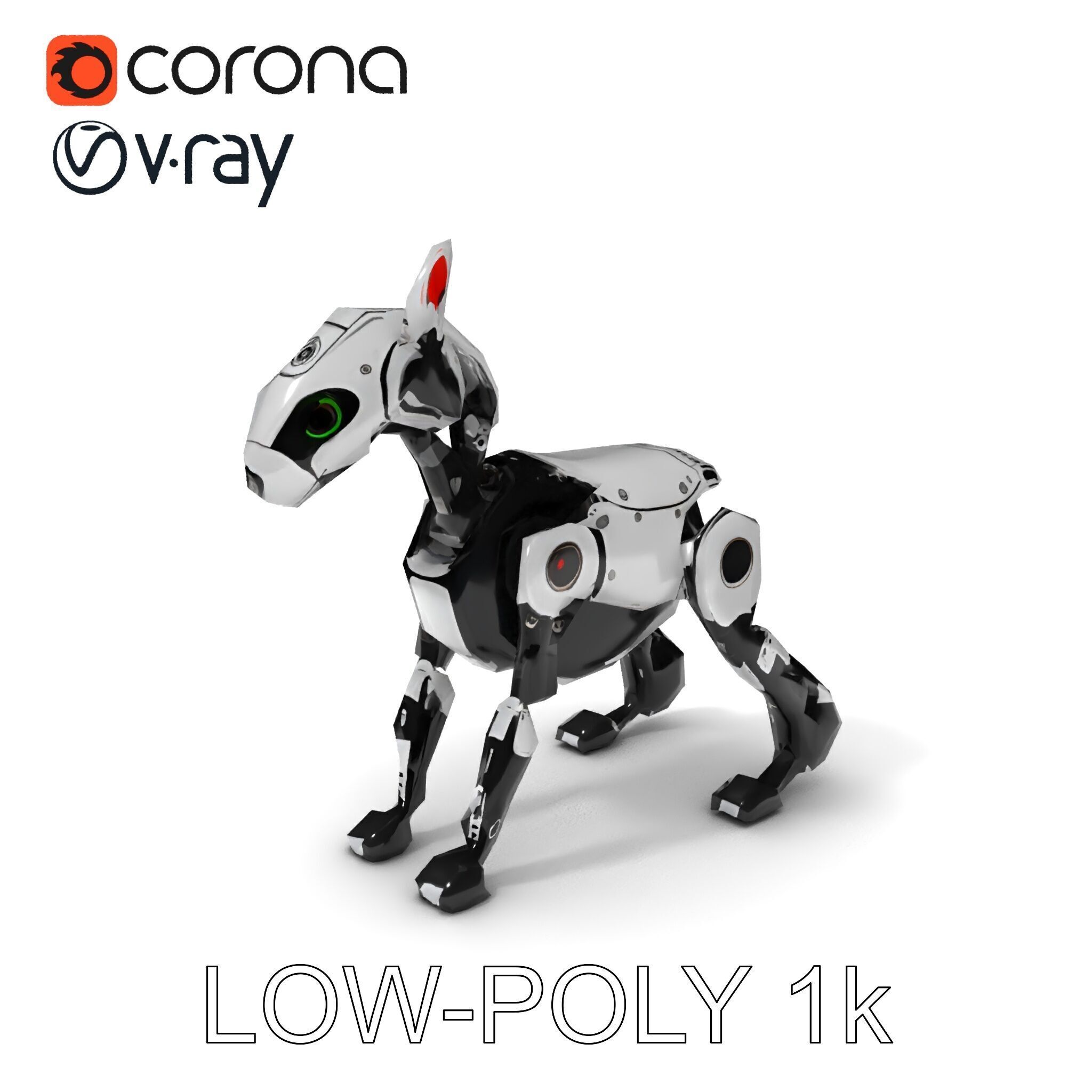 Robotic Canine Companion Model Pack Low-poly 3D model_28