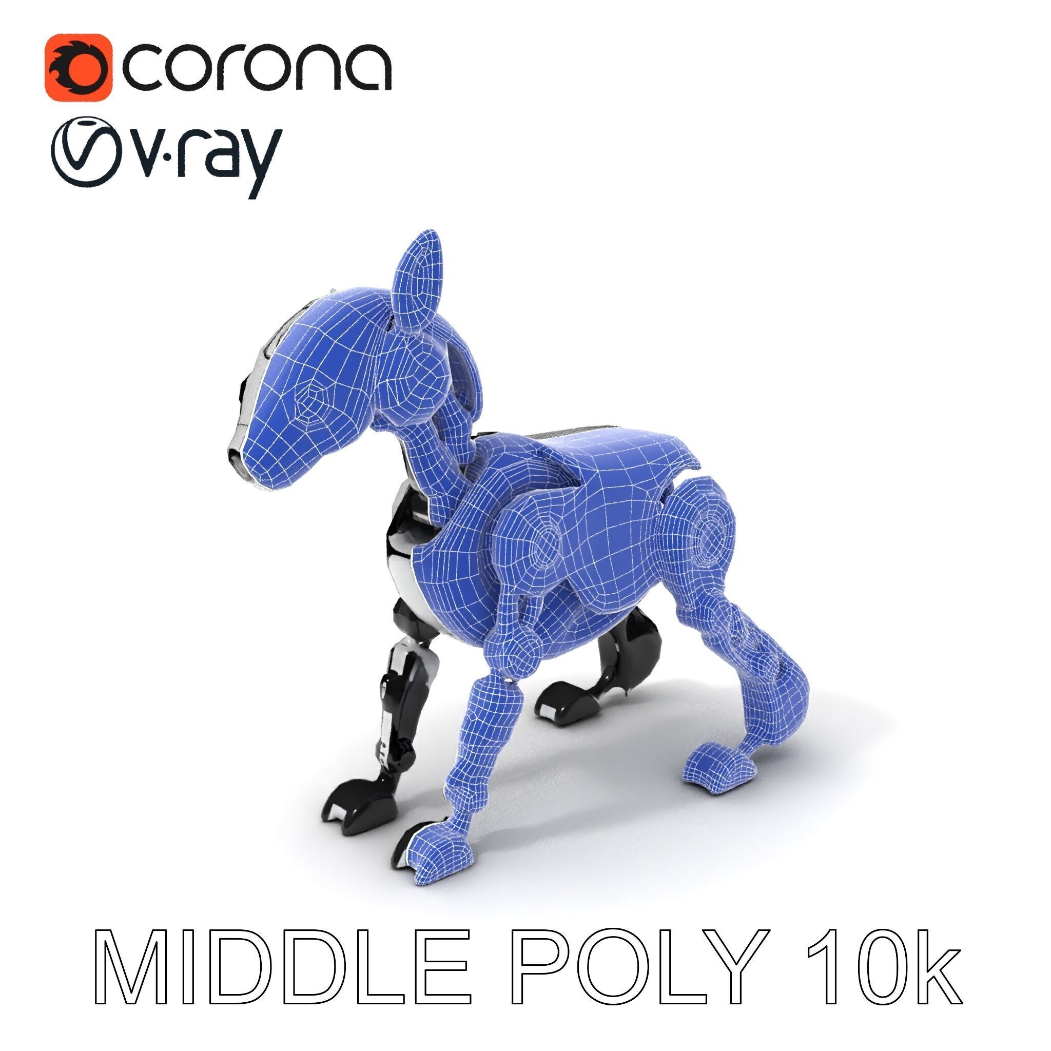 Robotic Canine Companion Model Pack Low-poly 3D model_32
