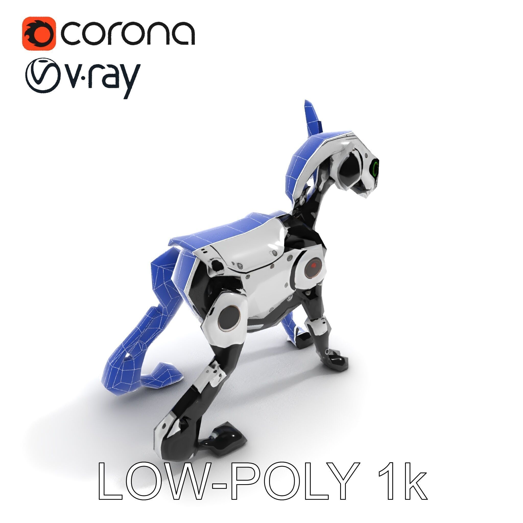 Robotic Canine Companion Model Pack Low-poly 3D model_21