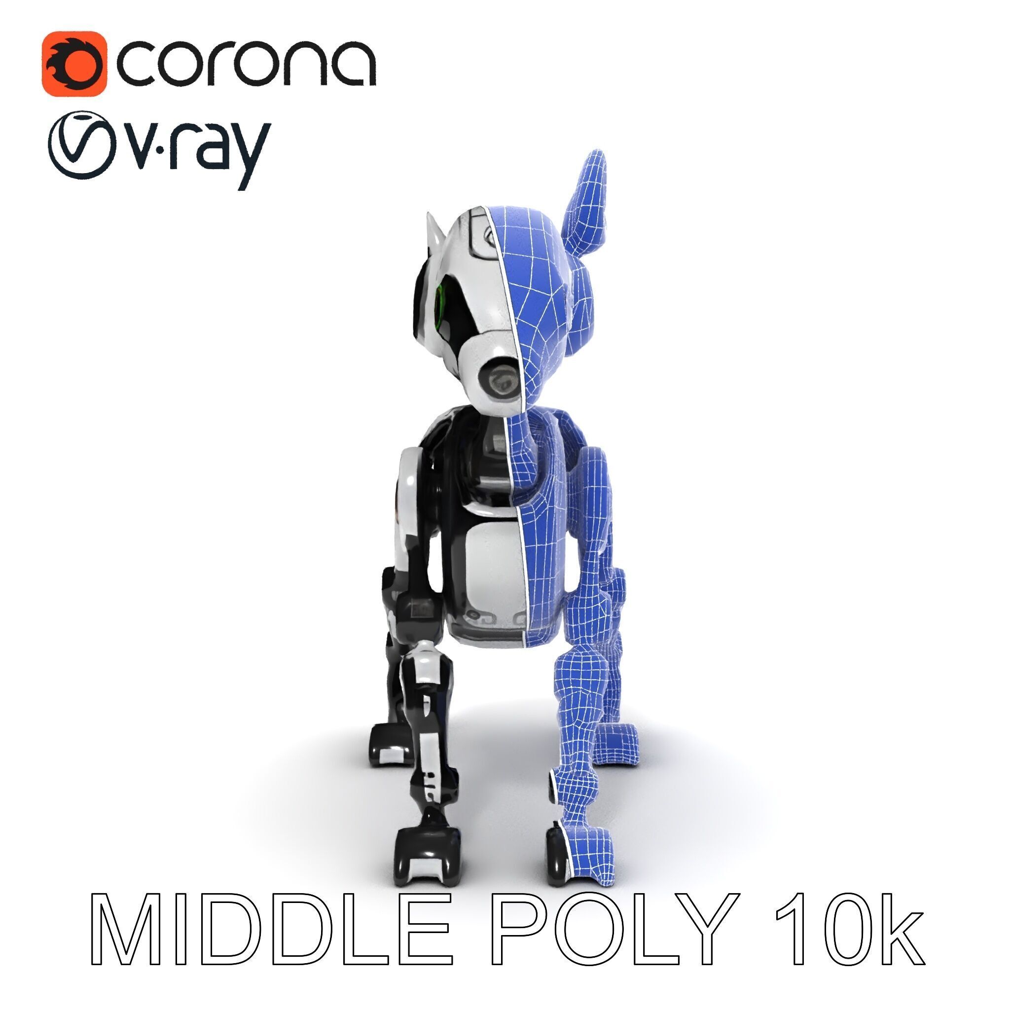 Robotic Canine Companion Model Pack Low-poly 3D model_22