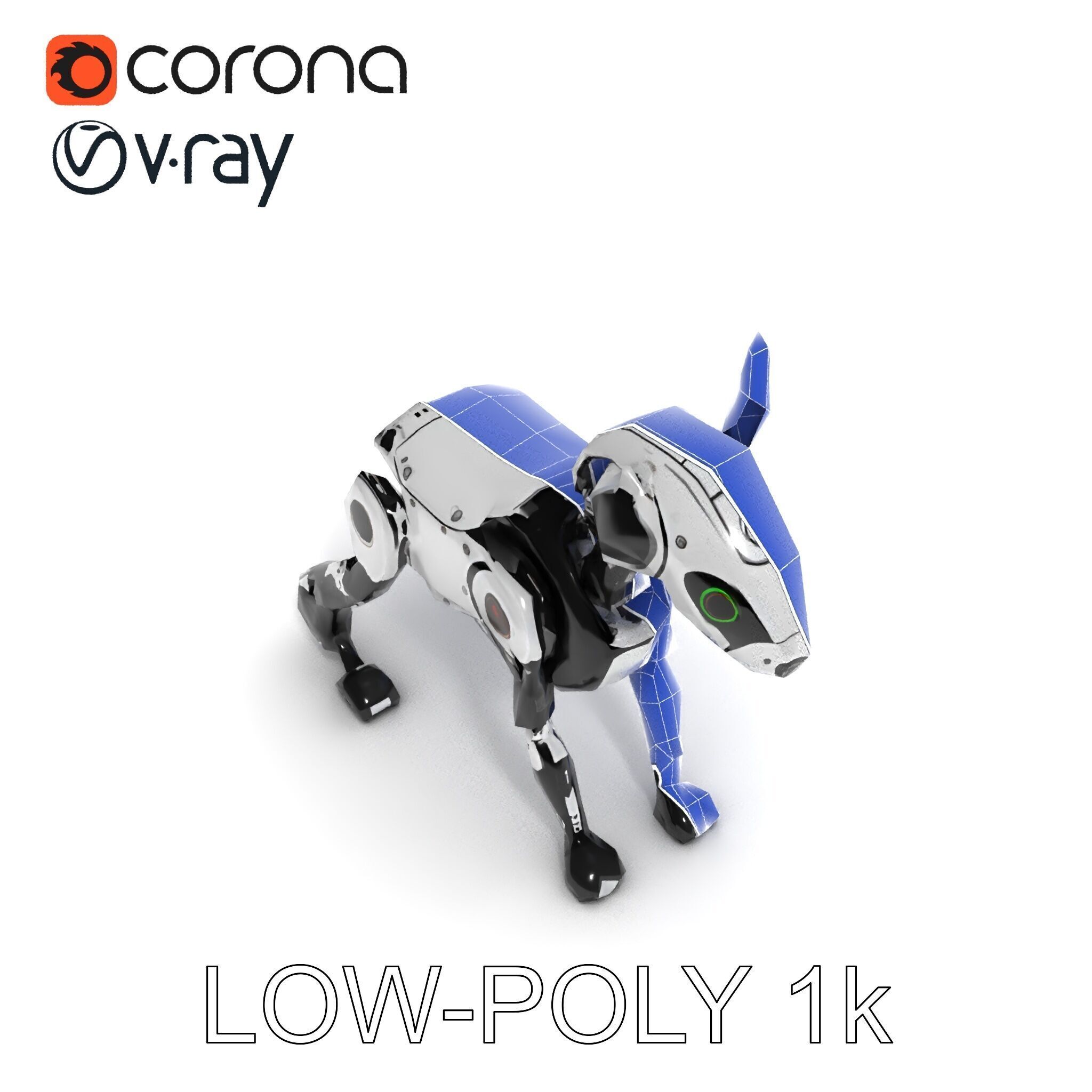 Robotic Canine Companion Model Pack Low-poly 3D model_12