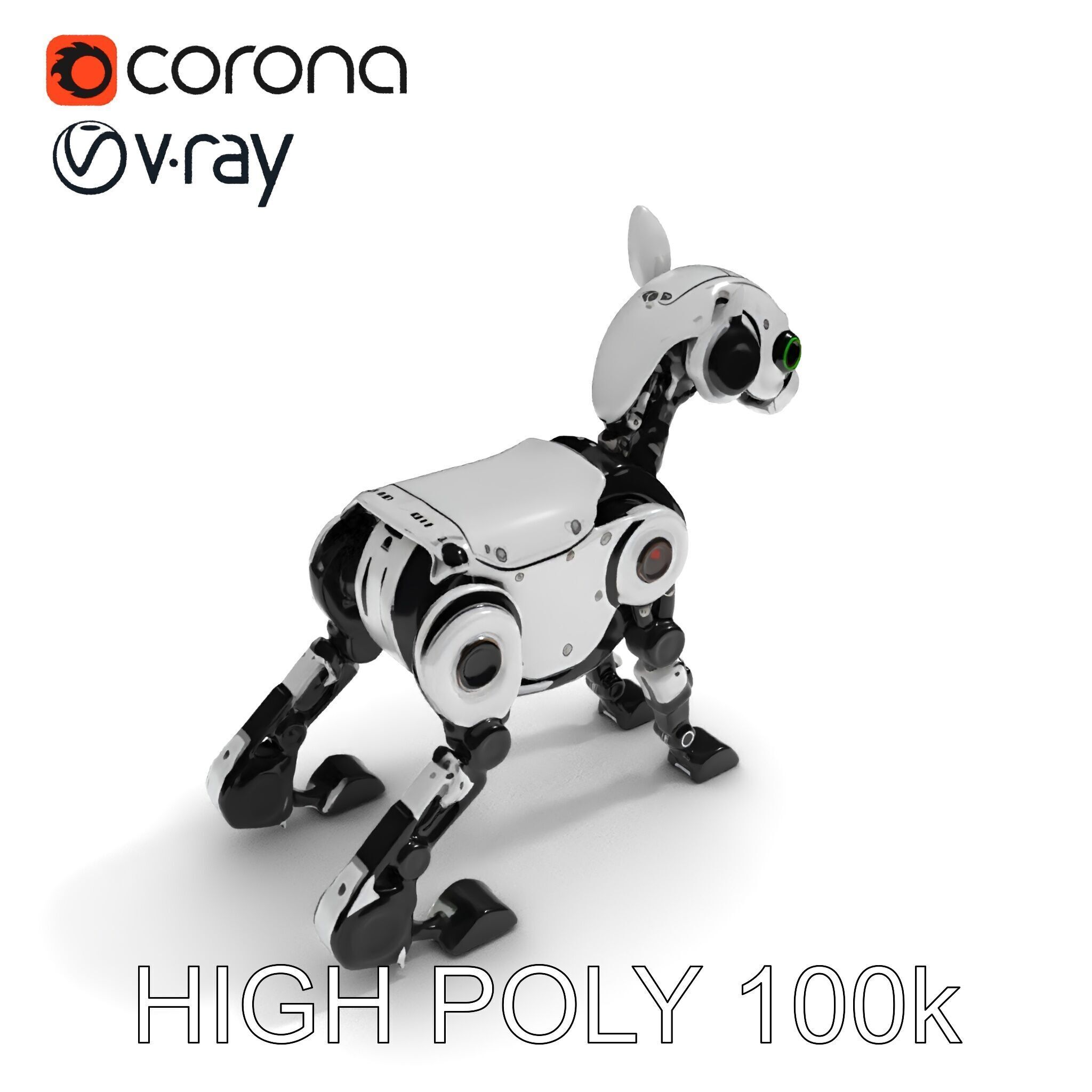 Robotic Canine Companion Model Pack Low-poly 3D model_31