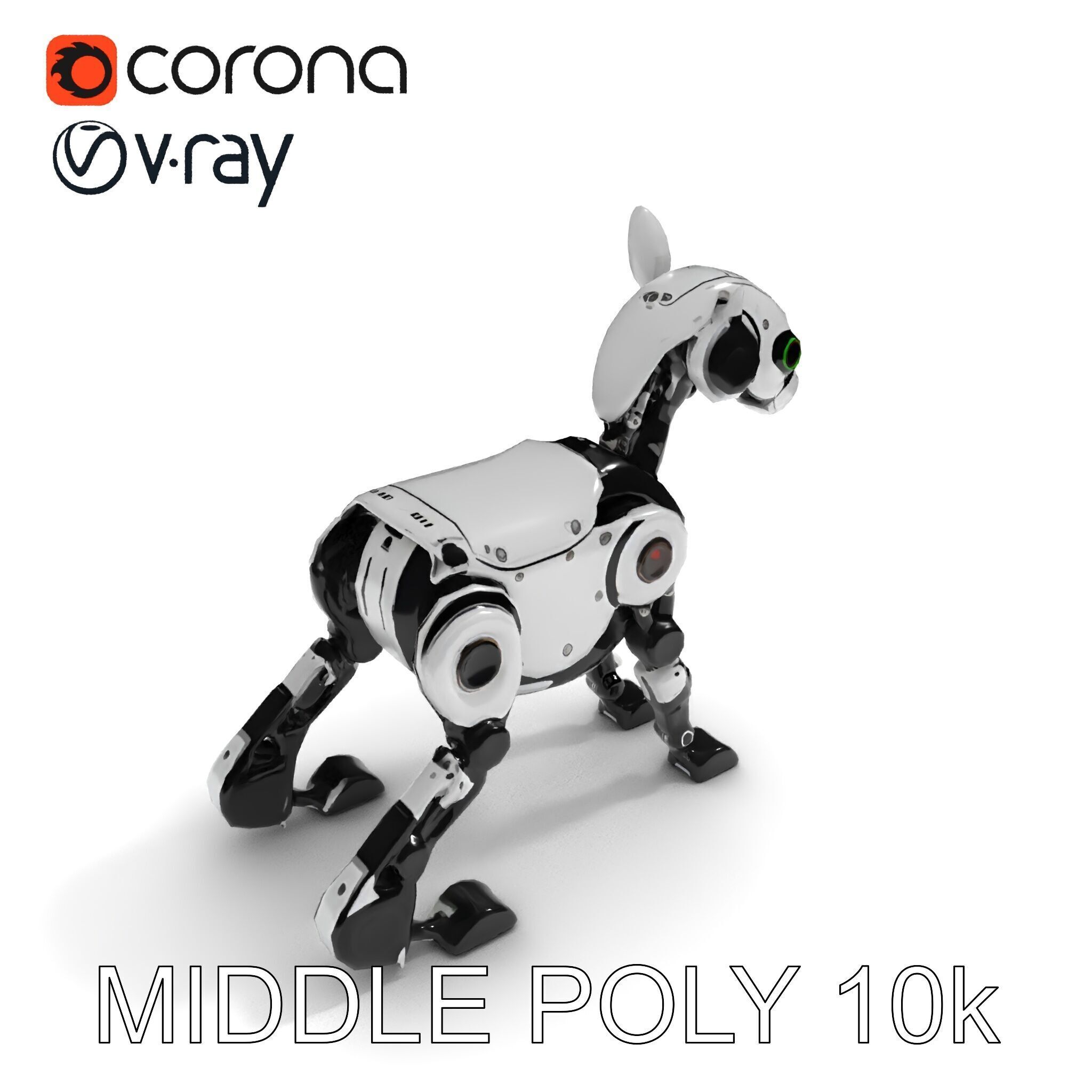 Robotic Canine Companion Model Pack Low-poly 3D model_17