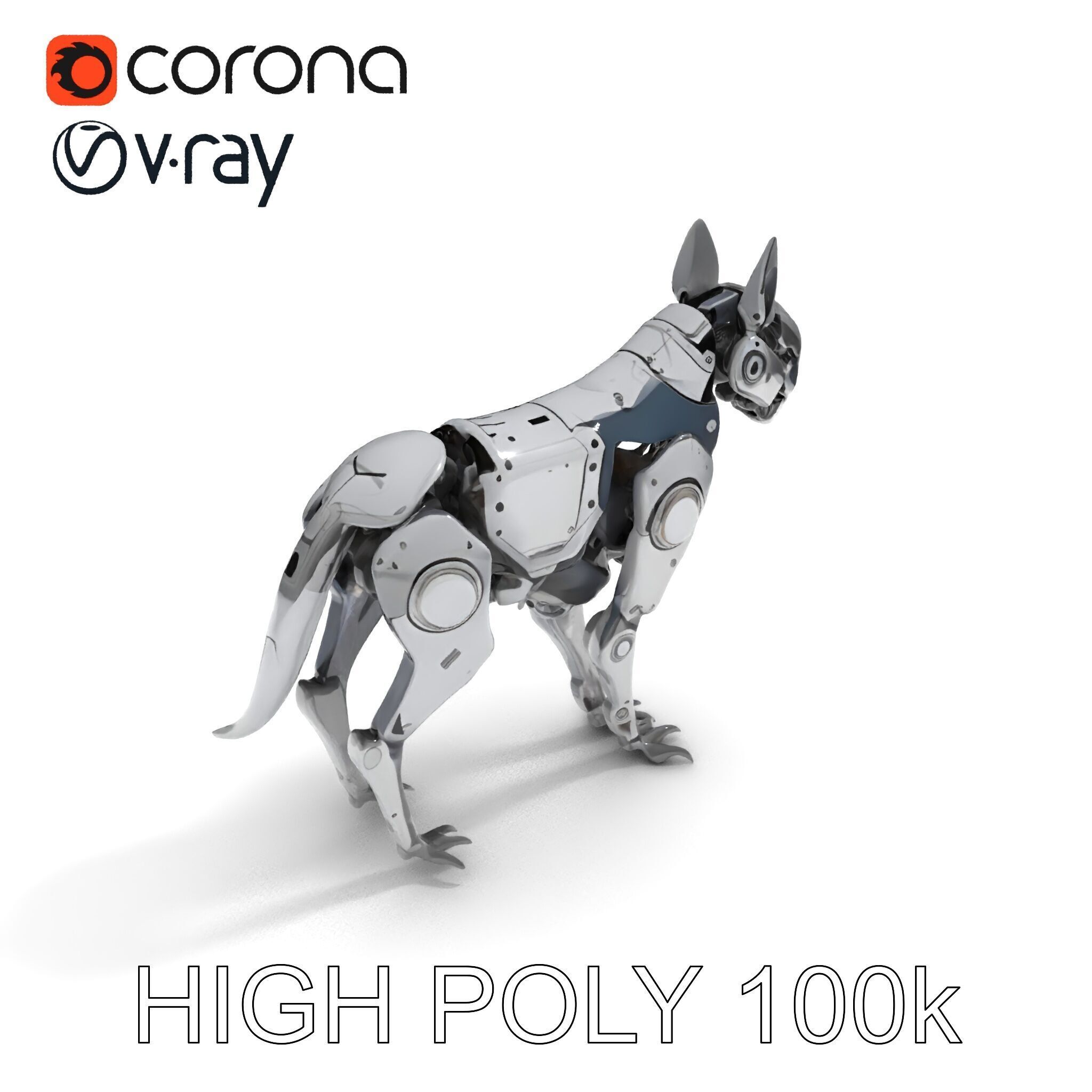 Futuristic Robotic Animal Model Pack Low-poly 3D model_8
