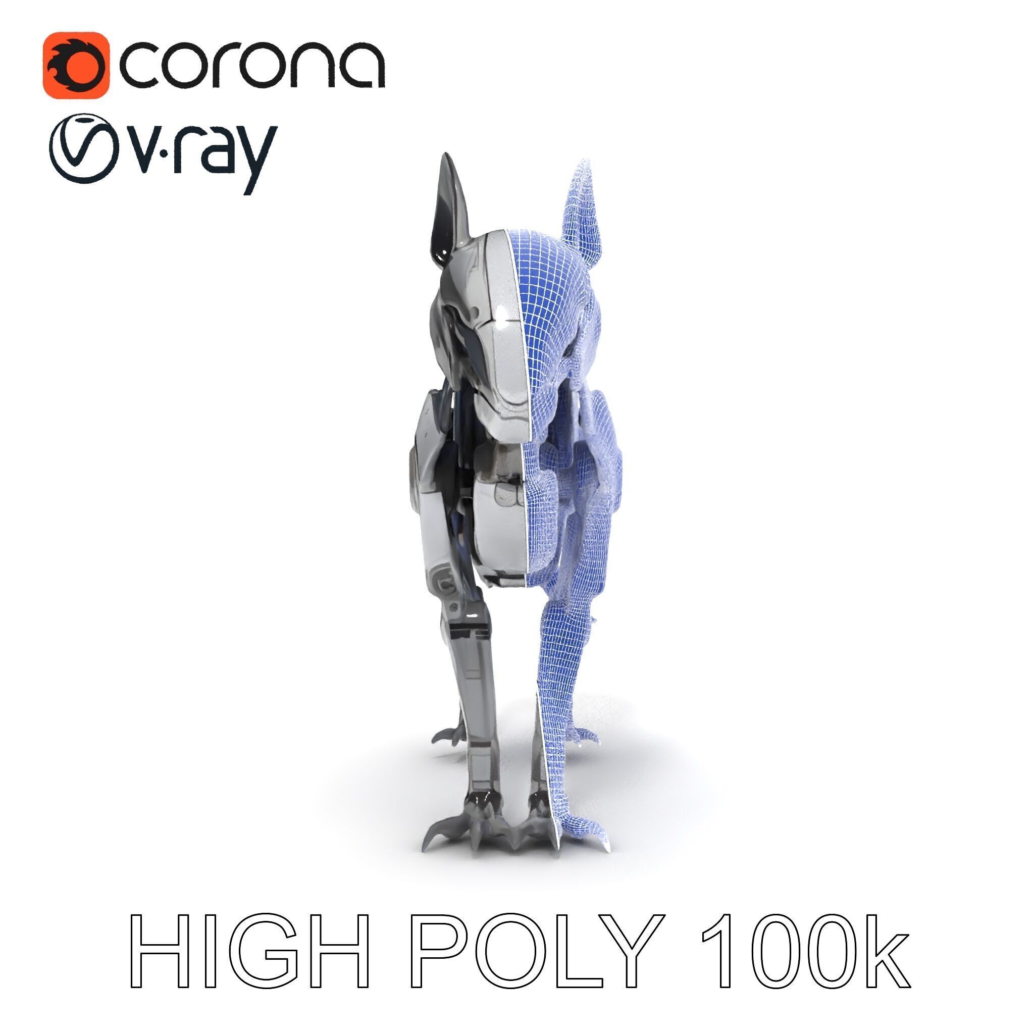 Futuristic Robotic Animal Model Pack Low-poly 3D model_29