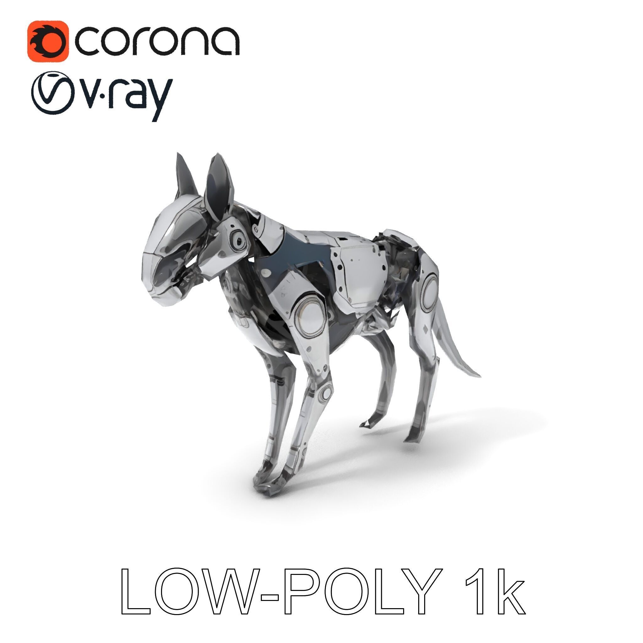 Futuristic Robotic Animal Model Pack Low-poly 3D model_16