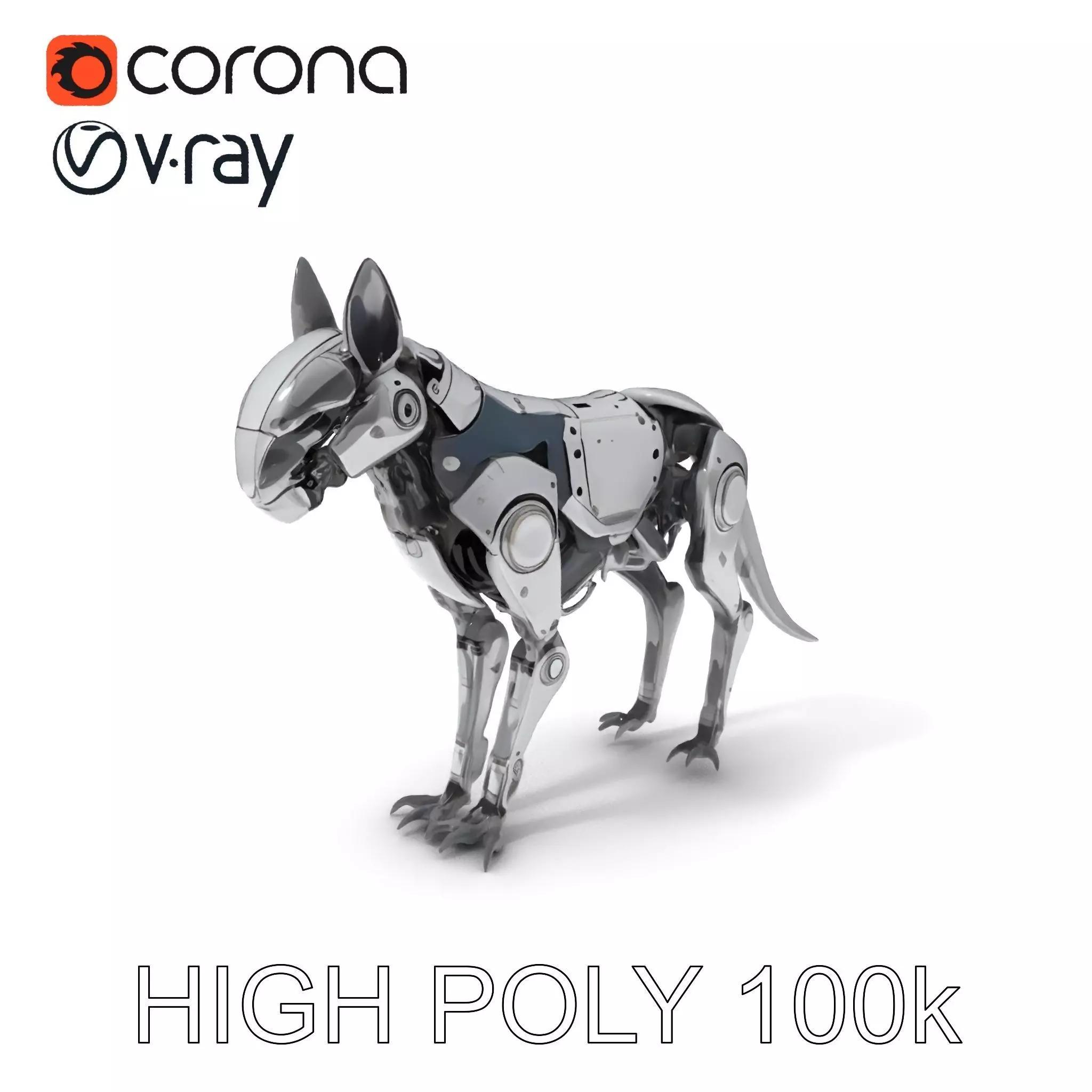Futuristic Robotic Animal Model Pack Low-poly 3D model_0
